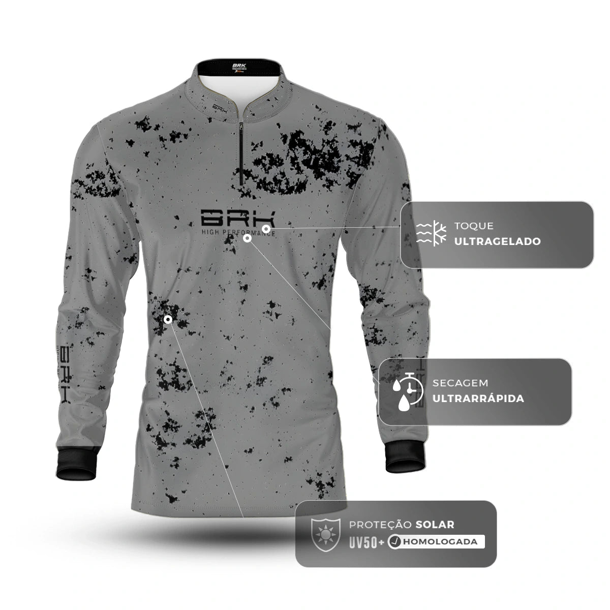 Camisa de Pesca Brk USA Fishing com Proteção UV50