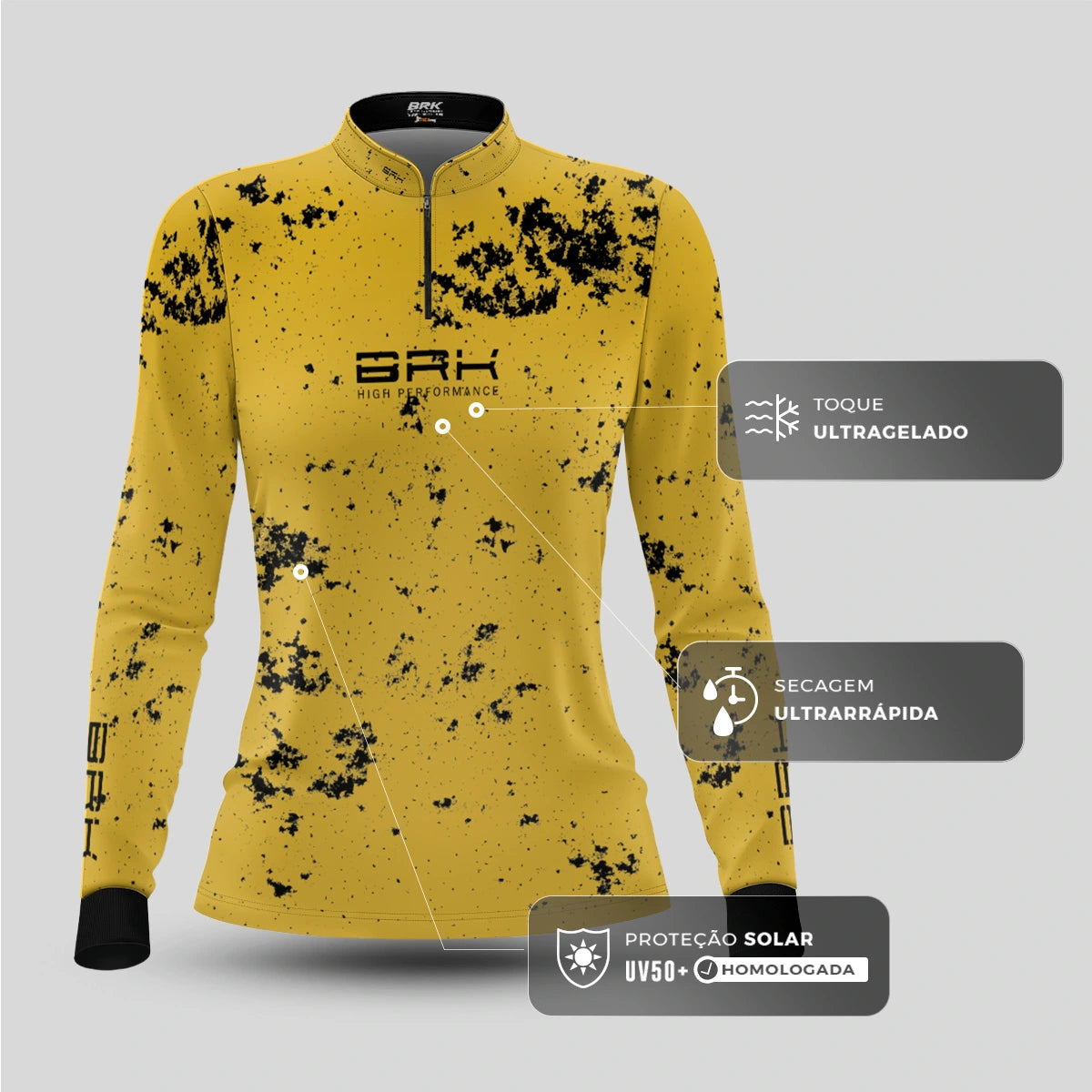 Camisa de Pesca Feminina Brk Kayak Fishing Hard Work com Proteção UV50