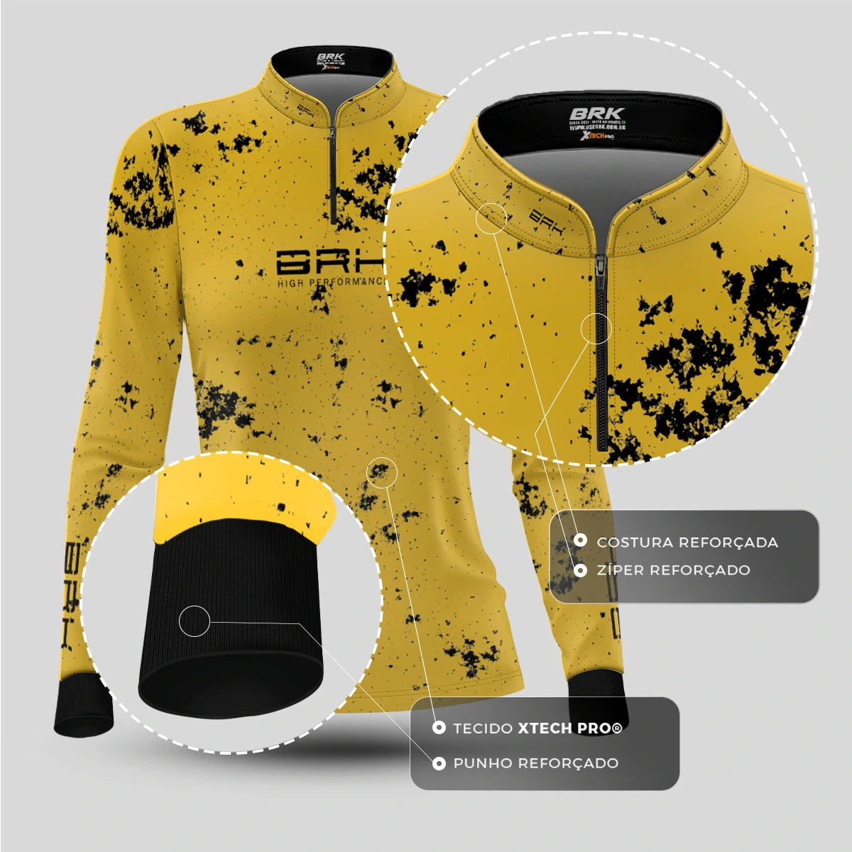 Camisa de Pesca Feminina Brk Kayak Fishing Hard Work com Proteção UV50