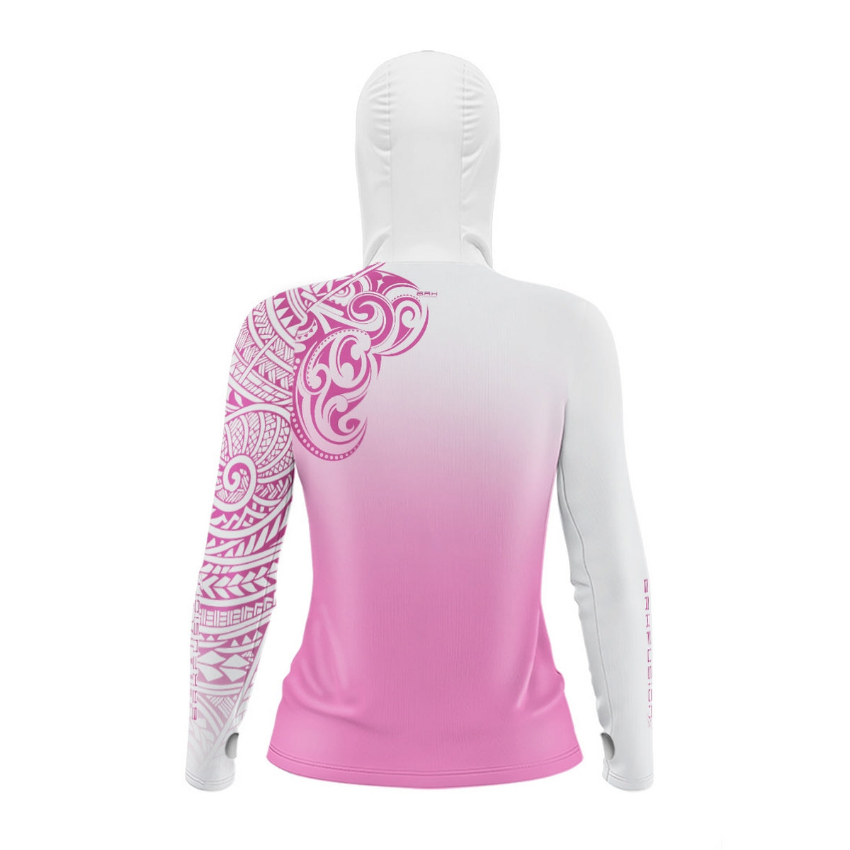 Camisa FusionX Feminina Maori Tribal Degradê Rosa BRK com Proteção Solar UV50+