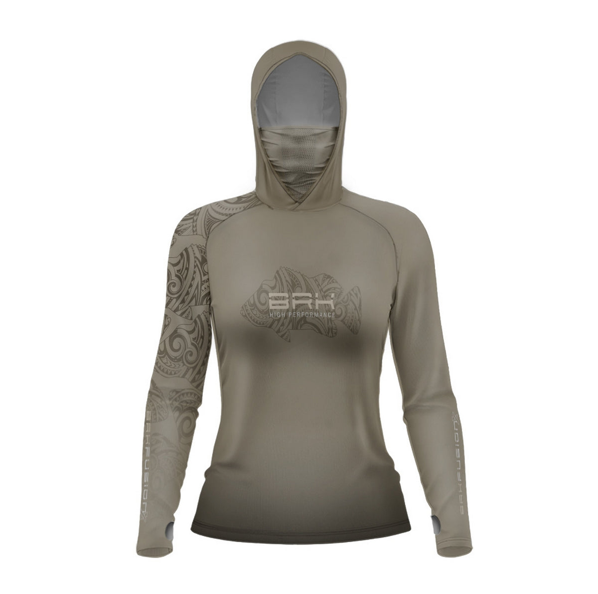 Camisa FusionX Feminina Maori Tucunaré Tribal BRK com Proteção Solar UV50+