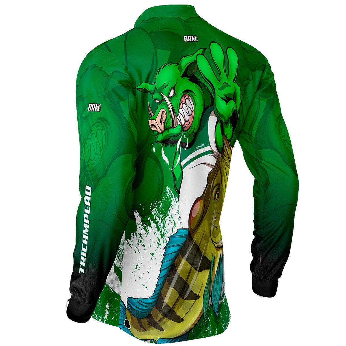 Camisa de Pesca Brk Verdão Tri Libertadores Tucunaré Azul com UV50+