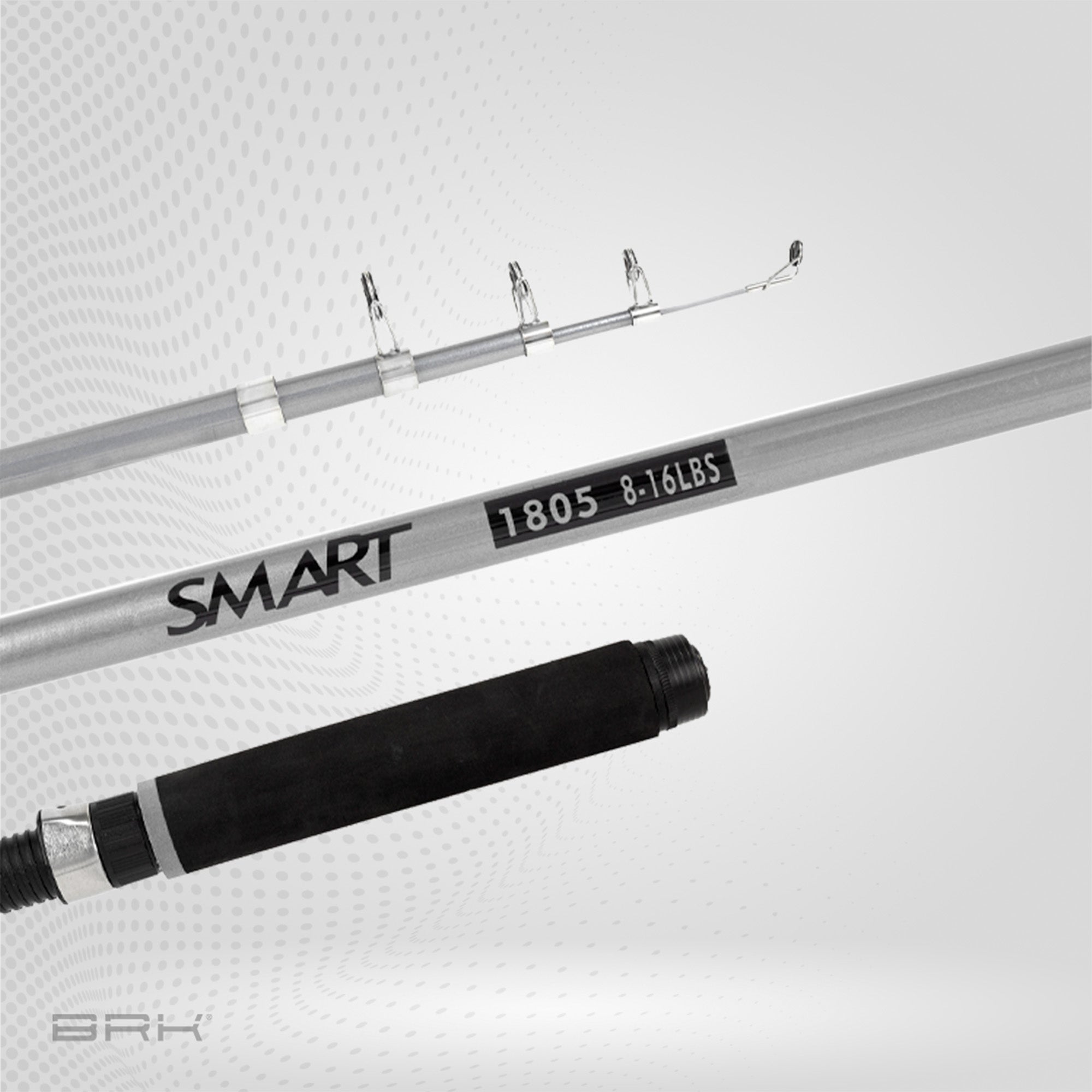 Vara de Pesca Albatroz Telescópica Smart 1805 16lbs 1,80m | Cinza - Molinete (5 partes)
