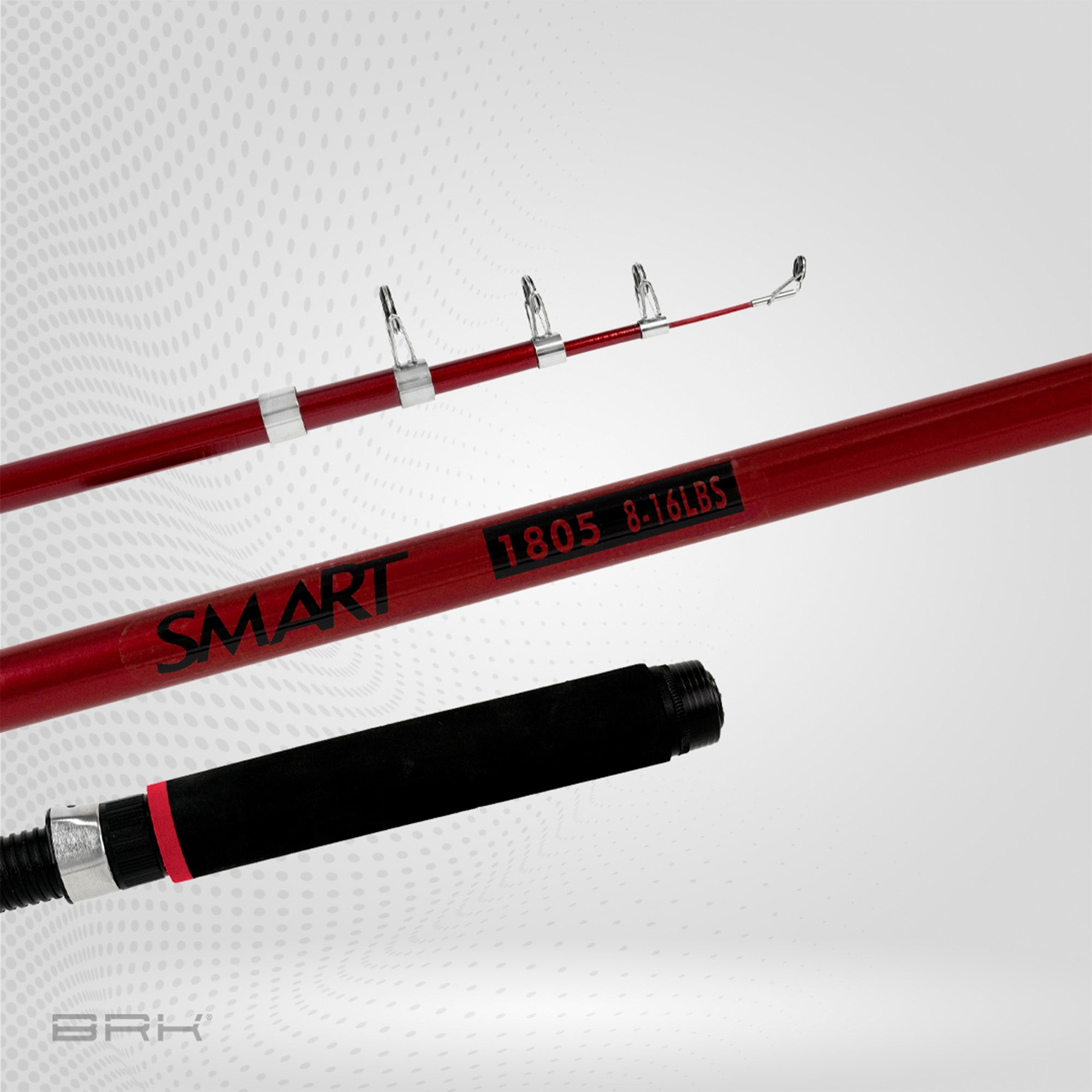 Vara de Pesca Albatroz Telescópica Smart 1805 16lbs 1,80m | Vermelha - Molinete (5 partes)