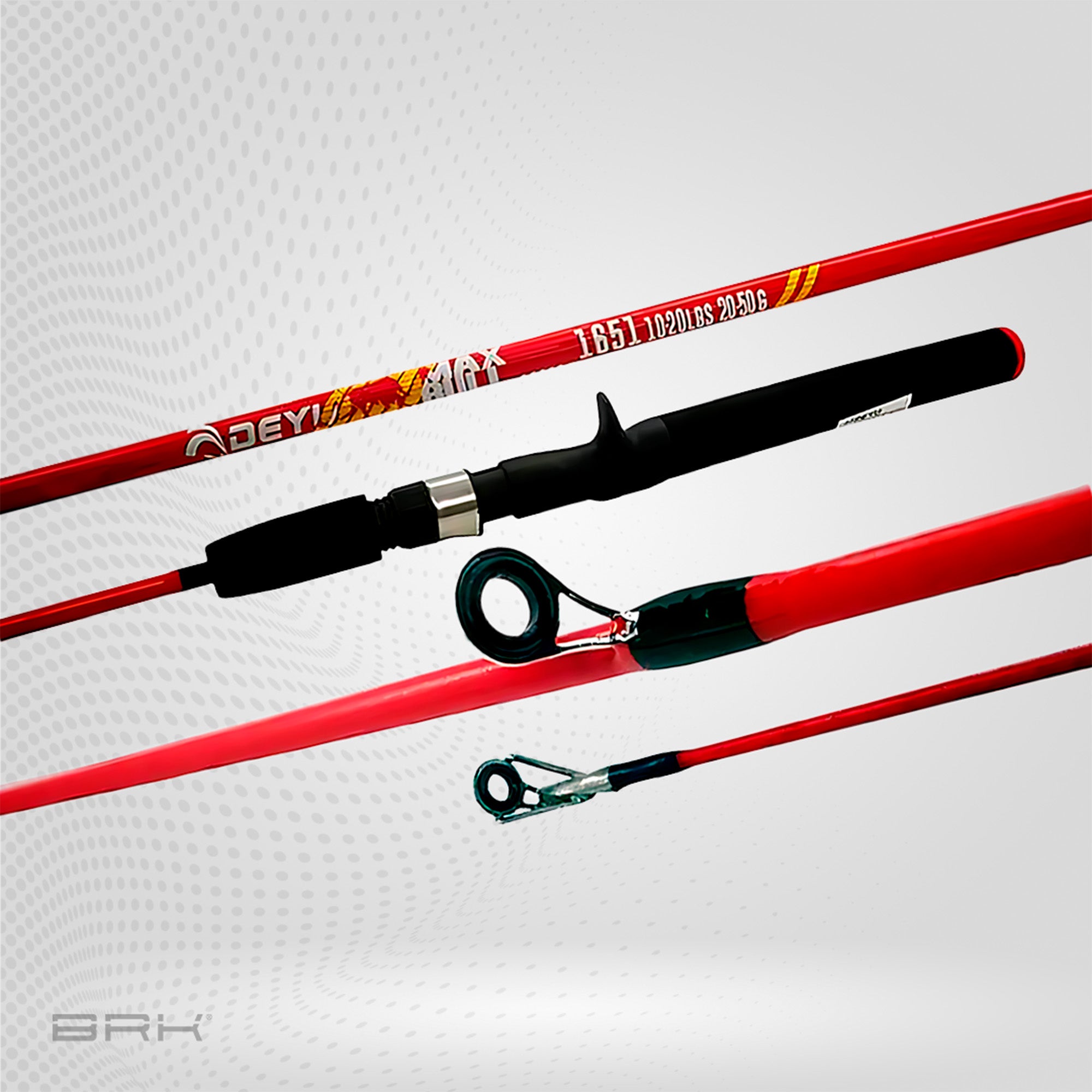 Vara de Pesca Deyu Max Bull MB-CFS1651M 20lbs 1,65m | Vermelha - Carretilha (Inteiriça)