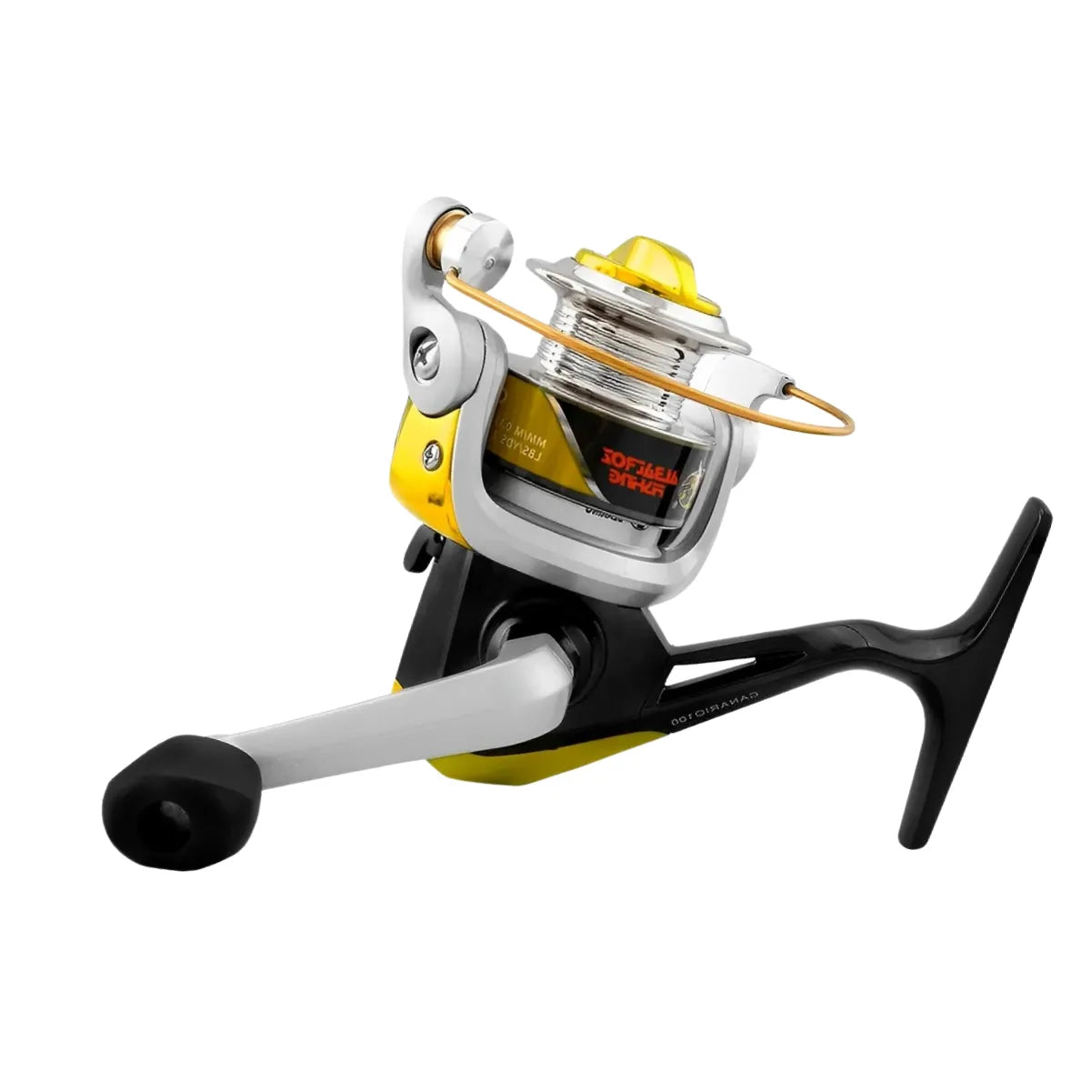 Molinete Albatroz Canário 100 Alumínio Amarelo 3 Rol. Recolhimento 5.2:1