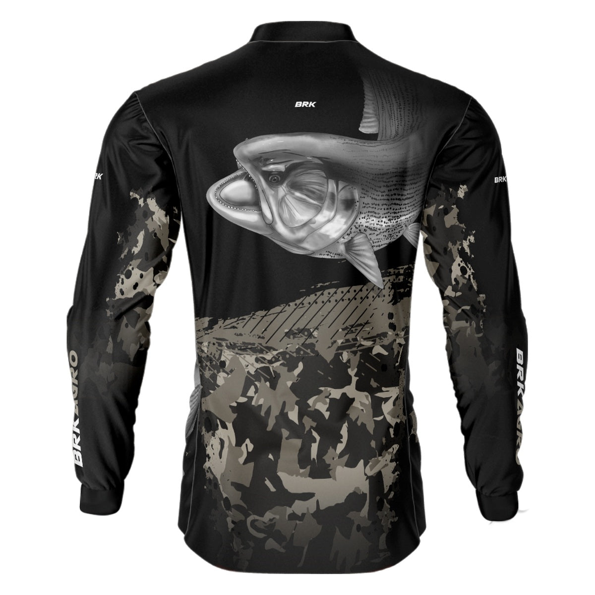 Camisa Agro Brk Preta Peixe Dourado com UV50+