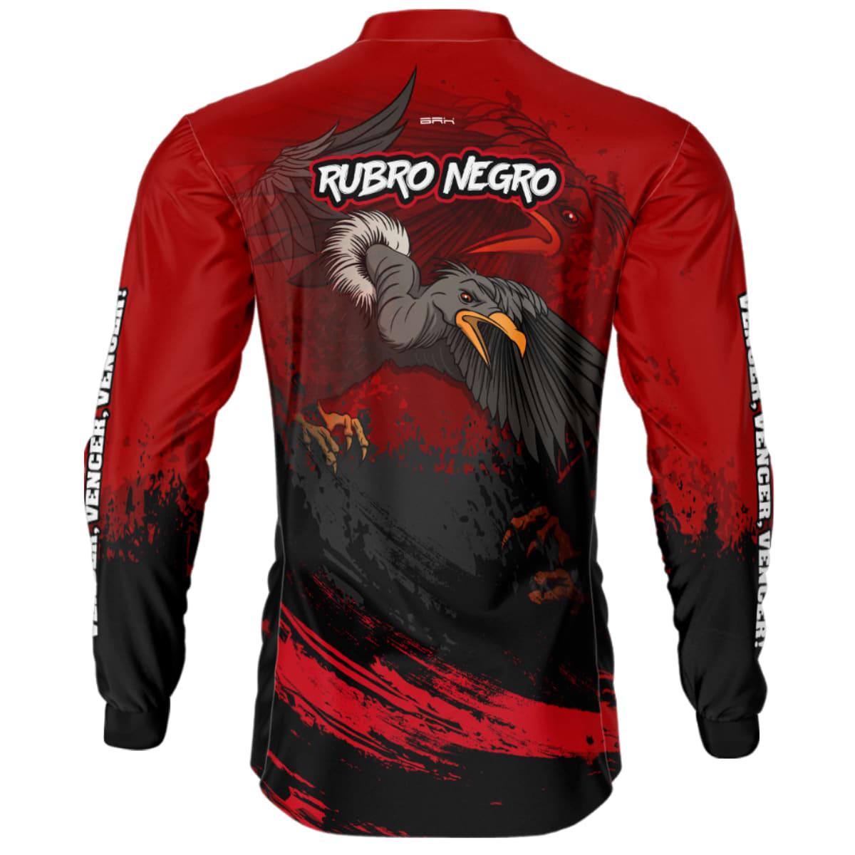 Camisa de Pesca Brk Mascote Urubu Rubro Negro Vermelha com Proteção UV50+