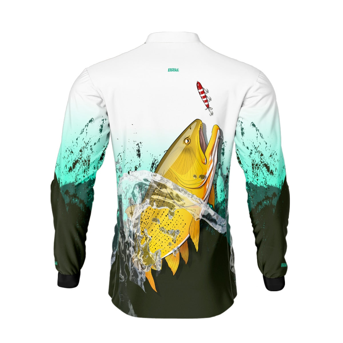Camisa de Pesca Brk Dourado e Isca com Proteção Solar UV50+