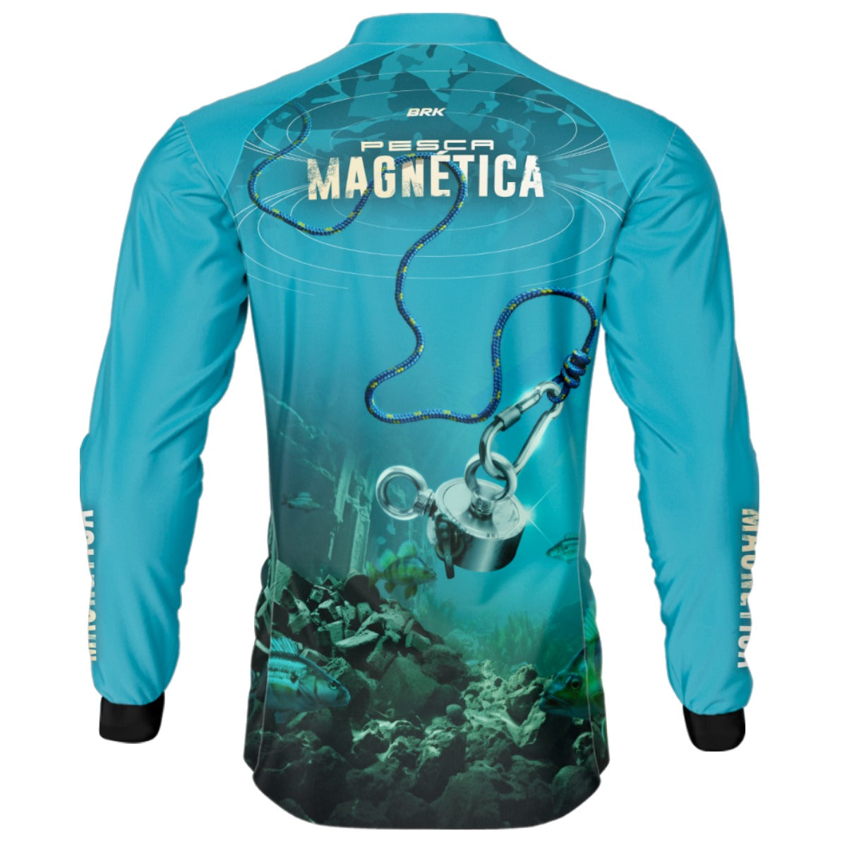 Camisa de Pesca Brk Pesca Magnética Clara com UV50+