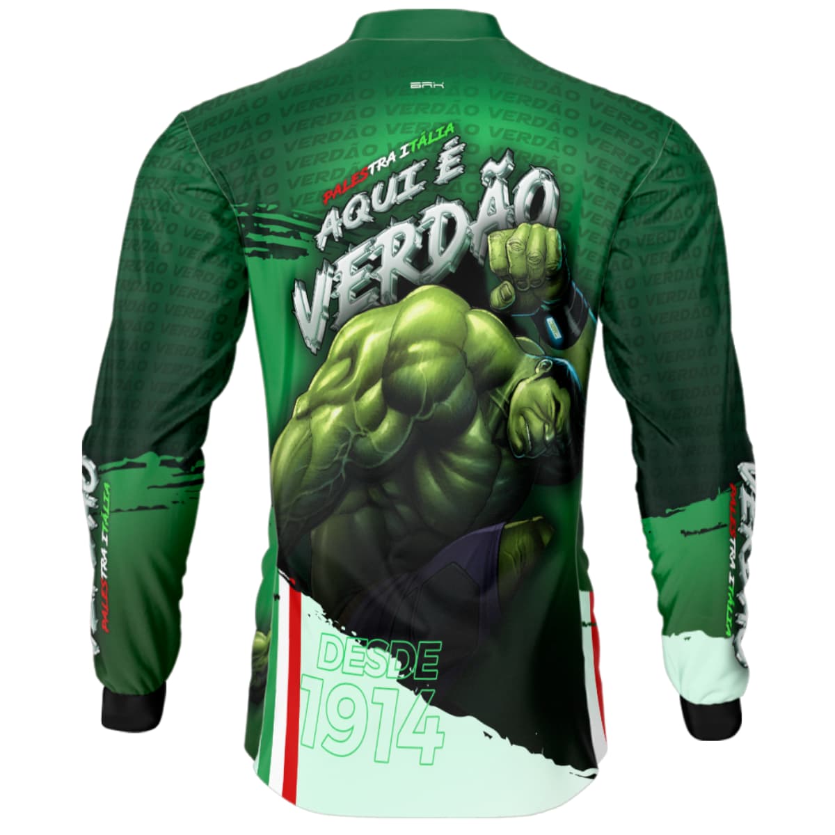 Camisa de Pesca Brk Verdão Mascote Hulk com Proteção Solar UV50+