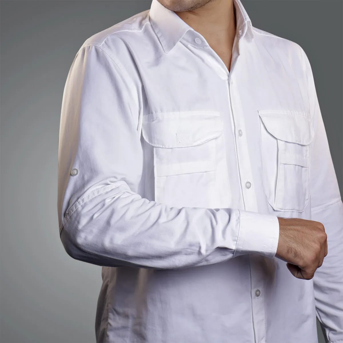 Camisa de Botão Brk Branca com Proteção UV50+