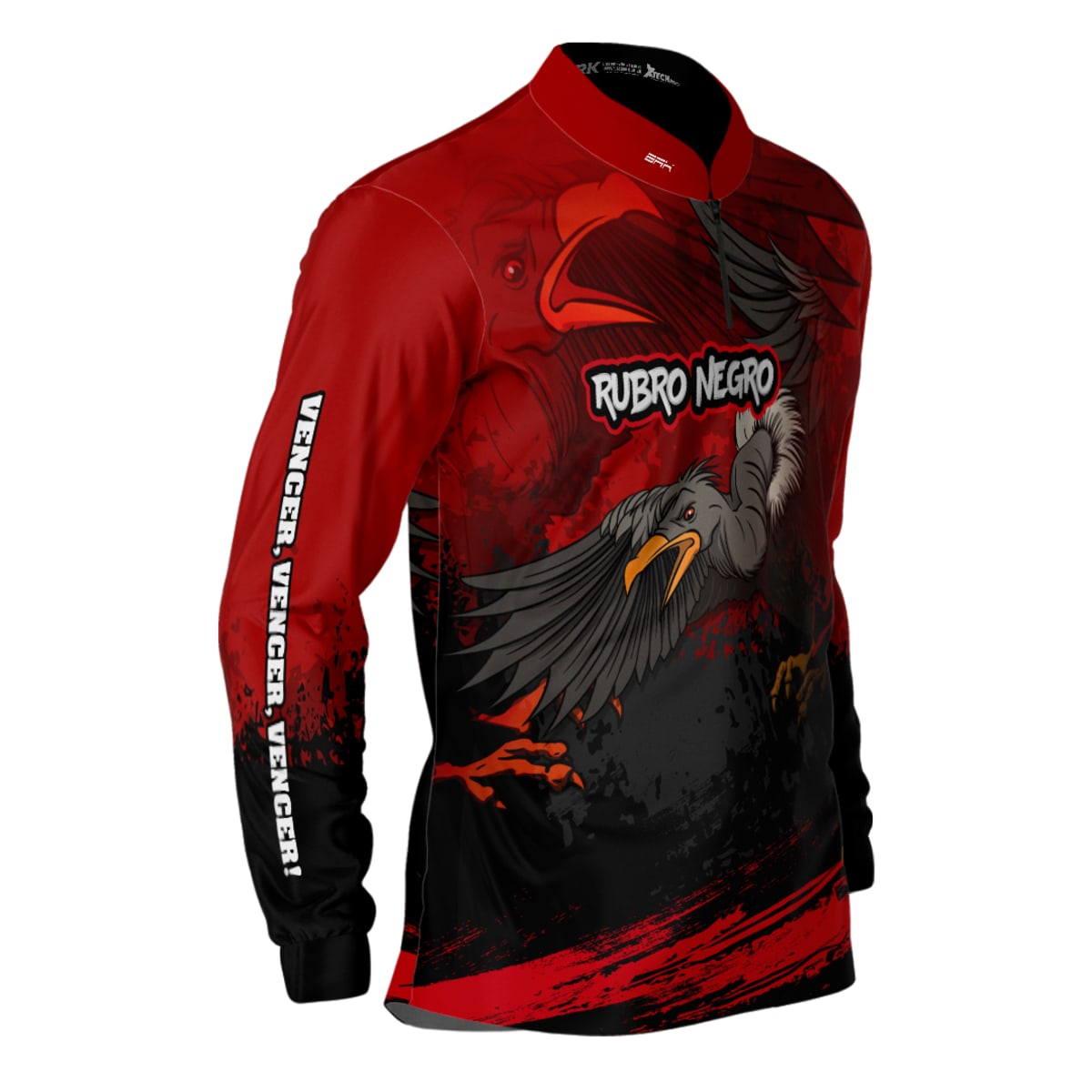 Camisa de Pesca Brk Mascote Urubu Rubro Negro Vermelha com Proteção UV50+