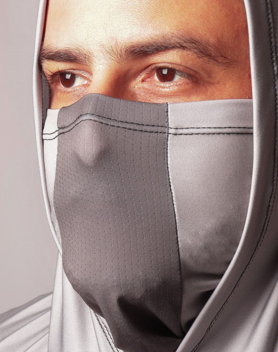 Camisa FusionX Brk Galaxy Cinza com Capuz e Proteção UV50+