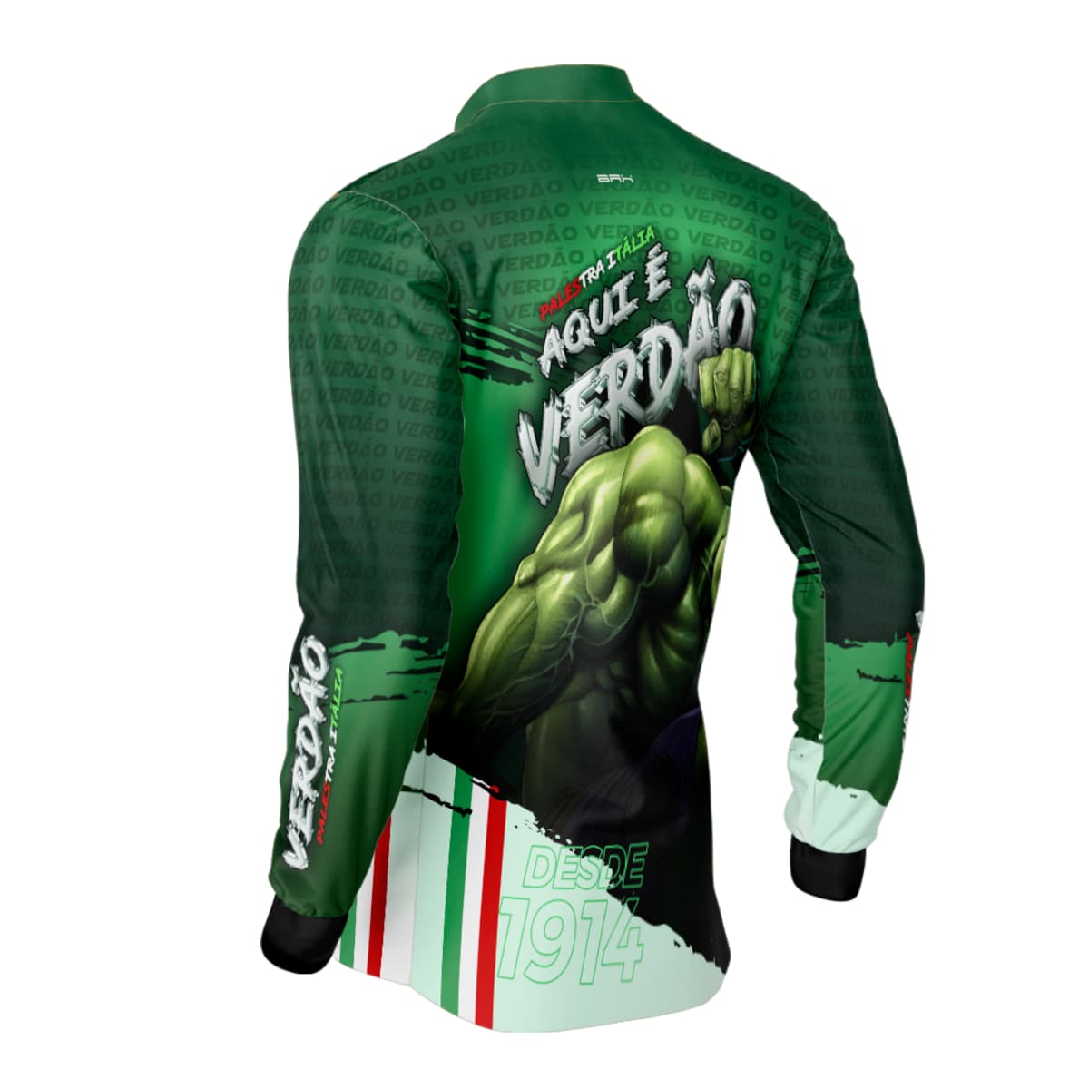 Camisa de Pesca Brk Verdão Mascote Hulk com Proteção Solar UV50+