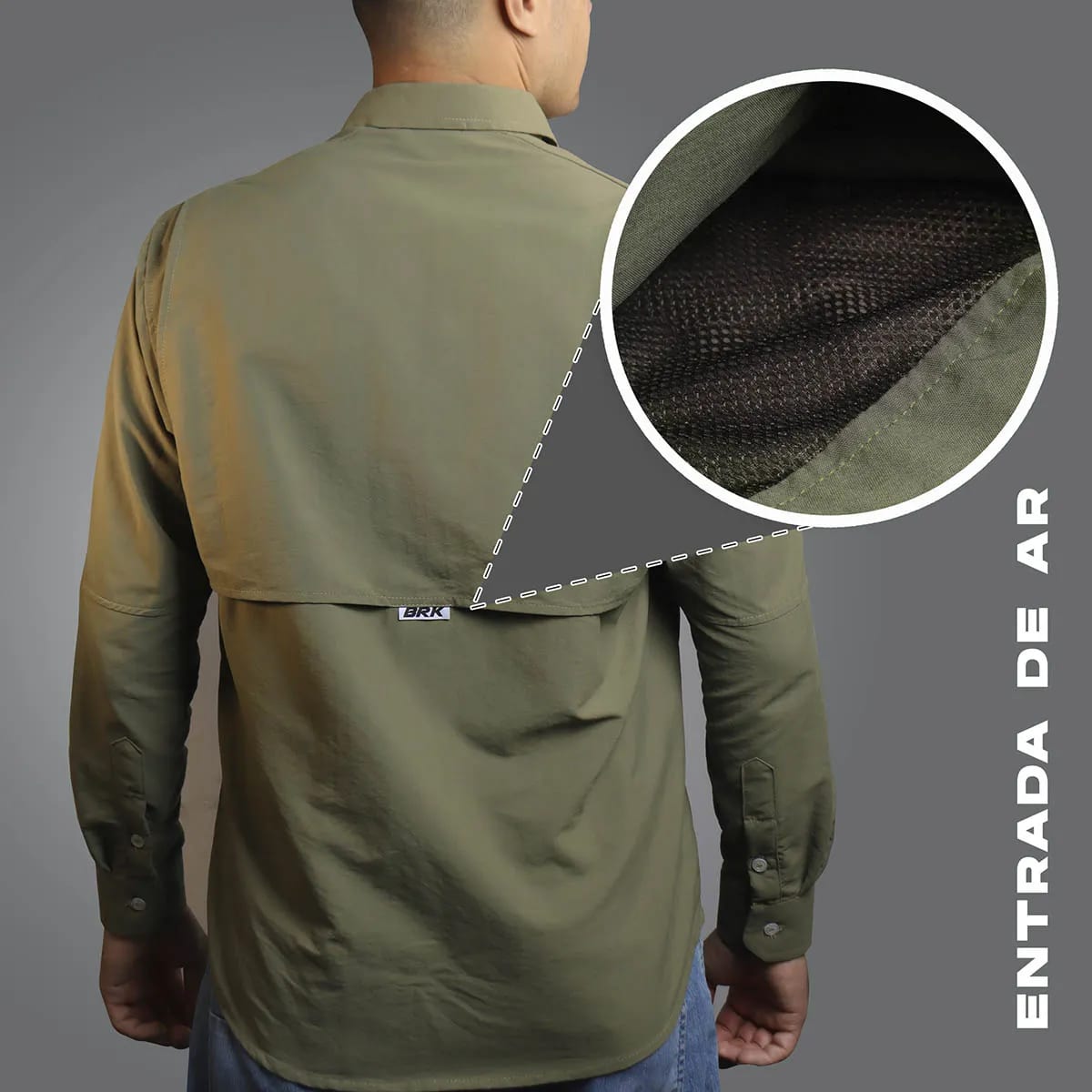 Camisa de Botão Brk Caqui com Proteção UV50+