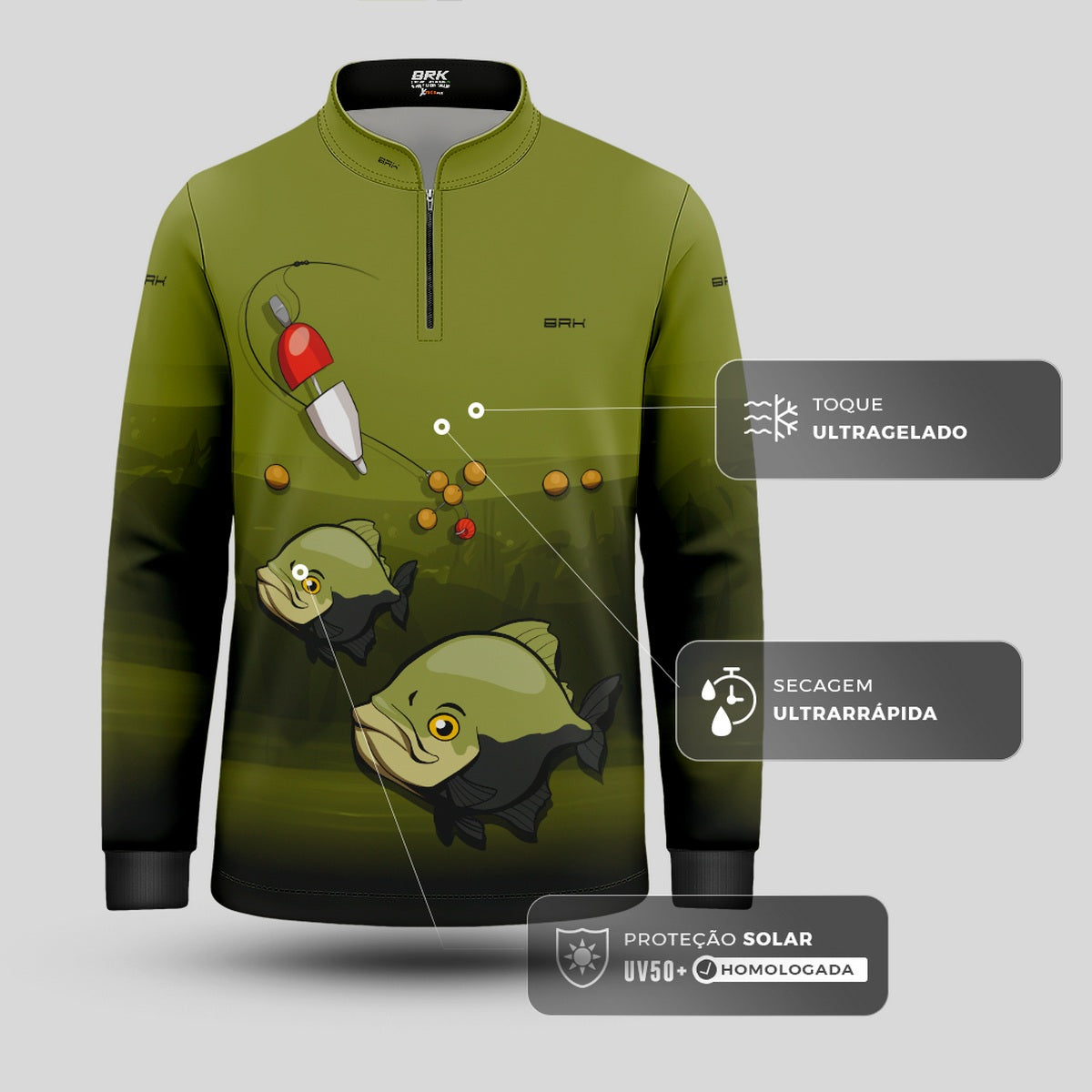 Camisa de Pesca Infantil Brk Tambaqui com UV50 +
