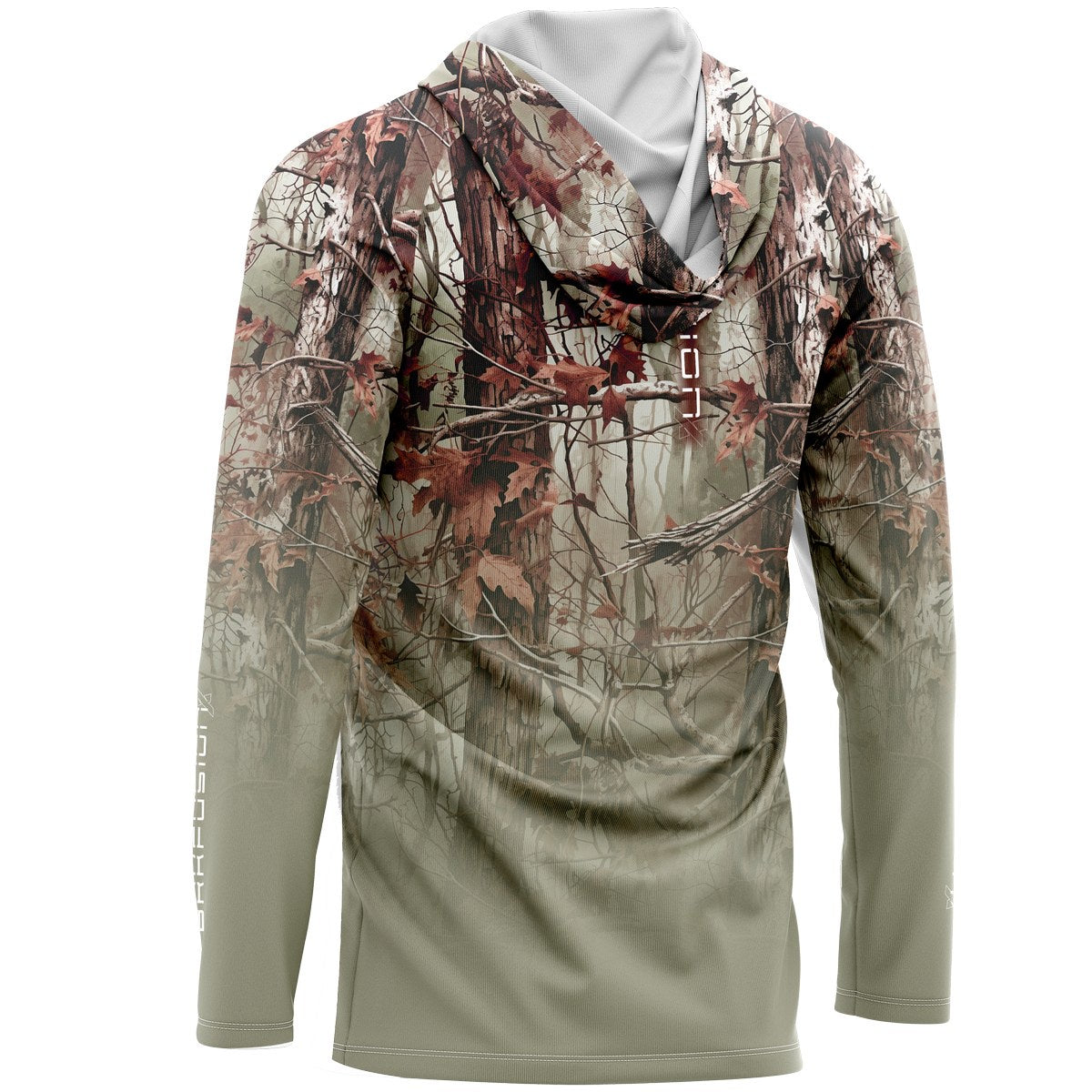Camisa FusionX Brk Hunter Real Tree Camuflado com Capuz e Proteção UV50+