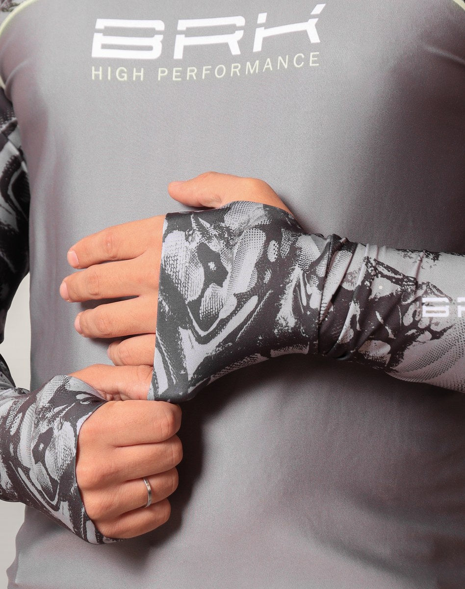 Camisa FusionX Brk Deep Cinza Camuflado com Capuz e Proteção UV50+