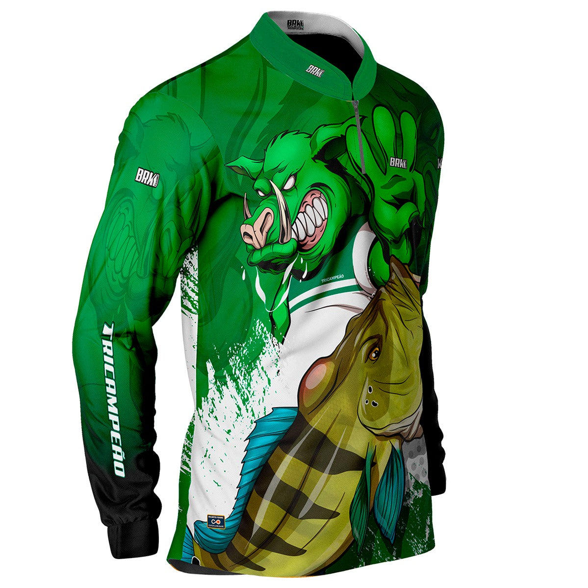 Camisa de Pesca Brk Verdão Tri Libertadores Tucunaré Azul com UV50+