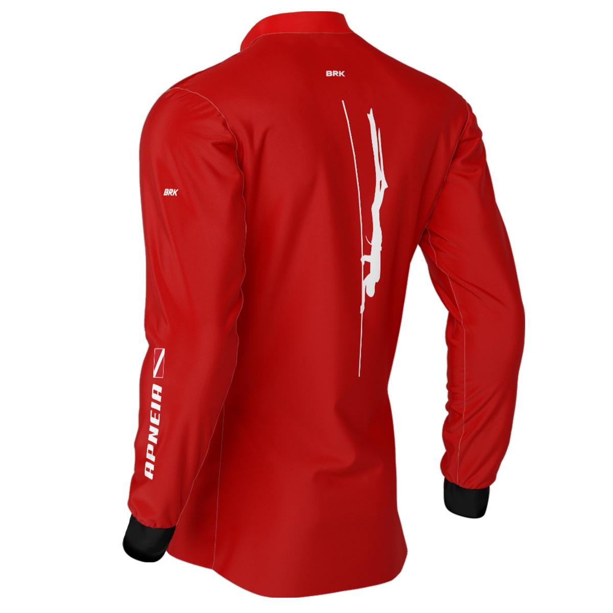 Camisa de Pesca Brk 'Dive Apneia' Vermelha com UV50+