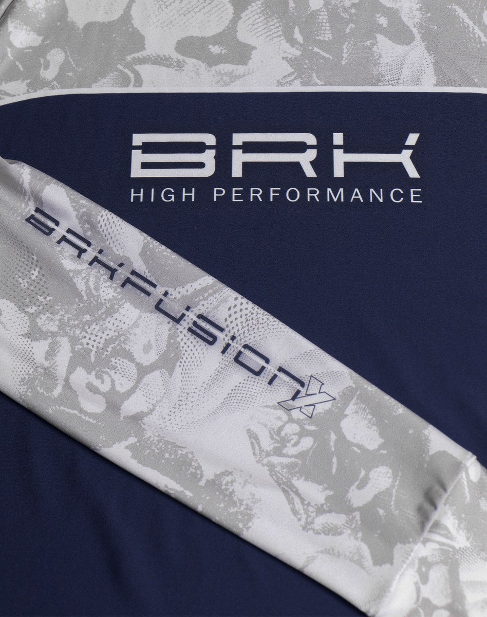 Camisa FusionX Brk Deep Camuflada Branco Azul com Capuz e Proteção UV50+