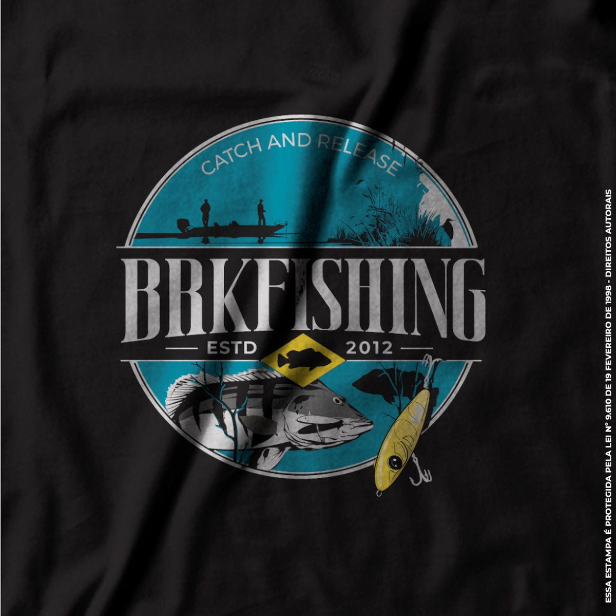 Camiseta Fishing Brk Catch And Release com Algodão Premium