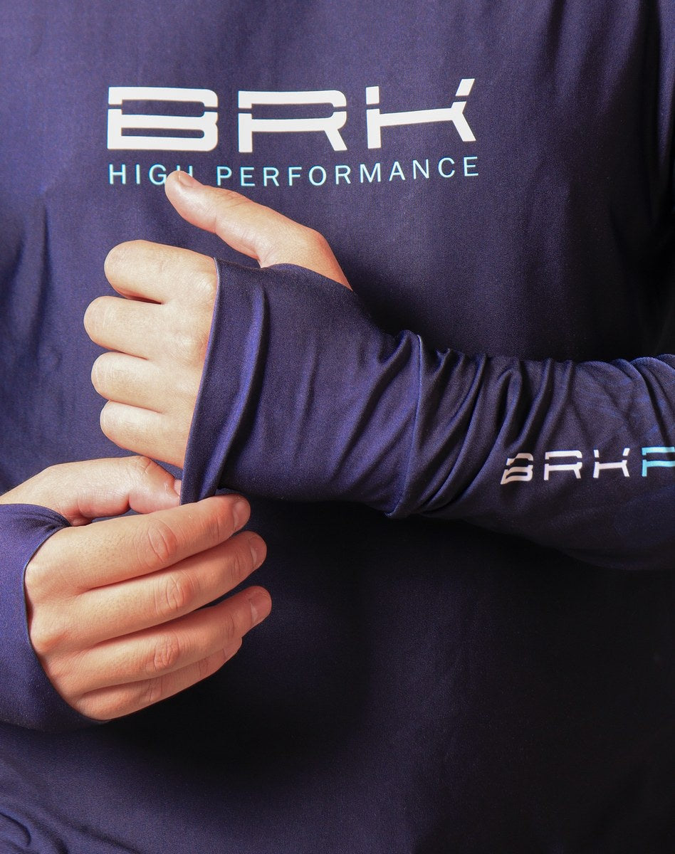 Camisa FusionX Brk Camo Distorções Azul com Capuz e Proteção UV50+