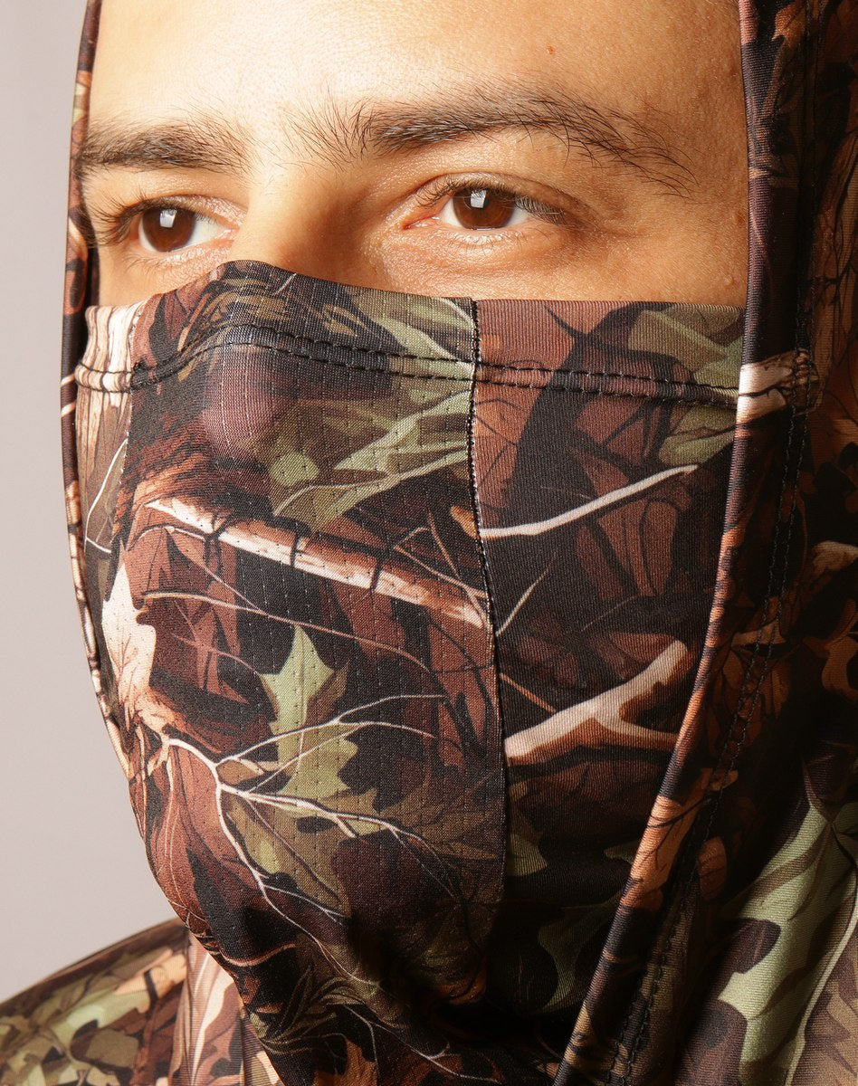 Camisa FusionX Brk Hunter Camu Floresta Preta com Capuz e Proteção UV50+