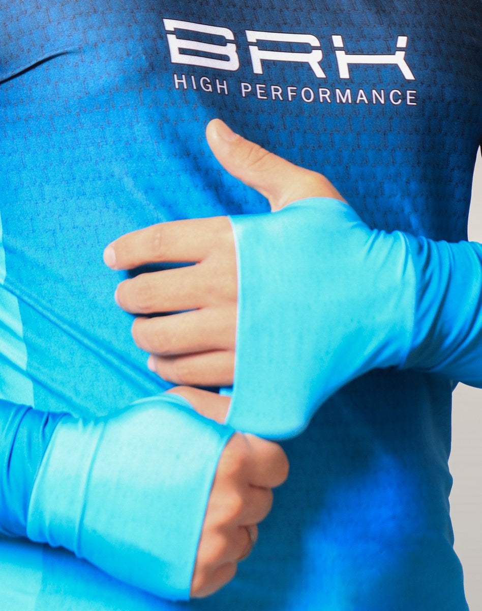 Camisa FusionX Brk Clean Azul Escuro com Capuz e Proteção UV50+