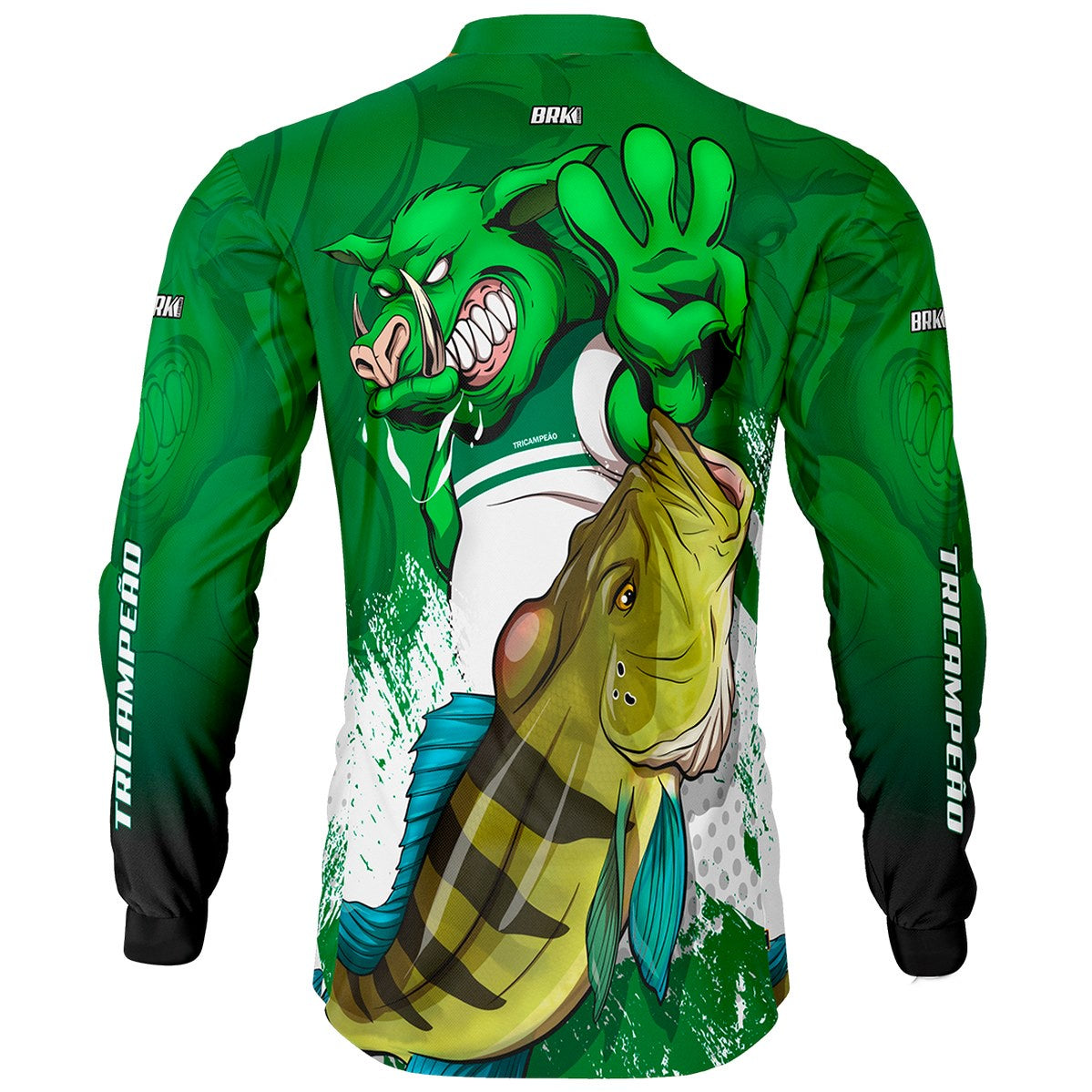 Camisa de Pesca Brk Verdão Tri Libertadores Tucunaré Azul com UV50+