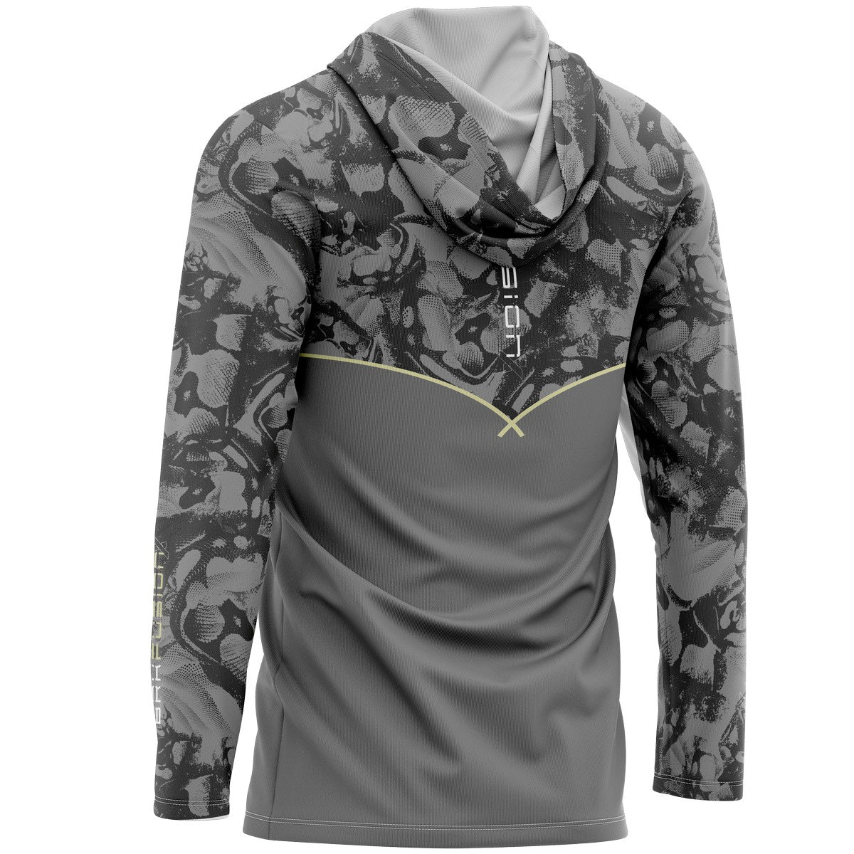 Camisa FusionX Brk Deep Cinza Camuflado com Capuz e Proteção UV50+