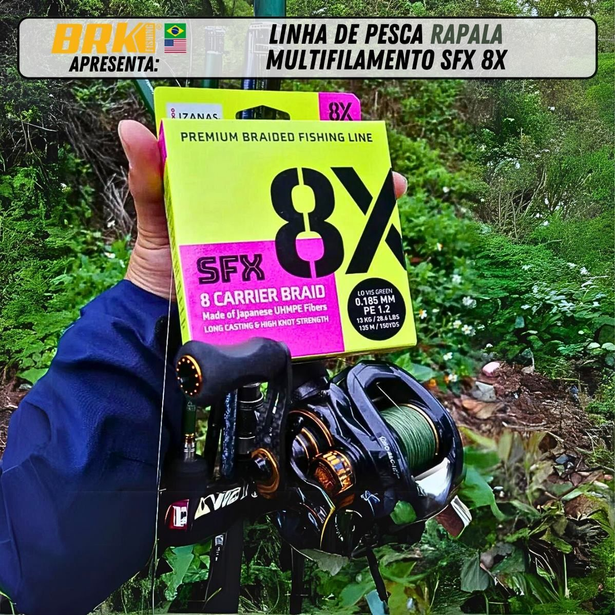 Linha de Pesca Rapala Multifilamento SFX 8X