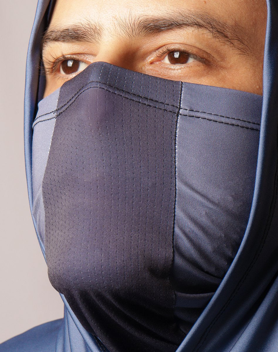 Camisa FusionX Brk Deep Camuflada Azul com Capuz e Proteção UV50+