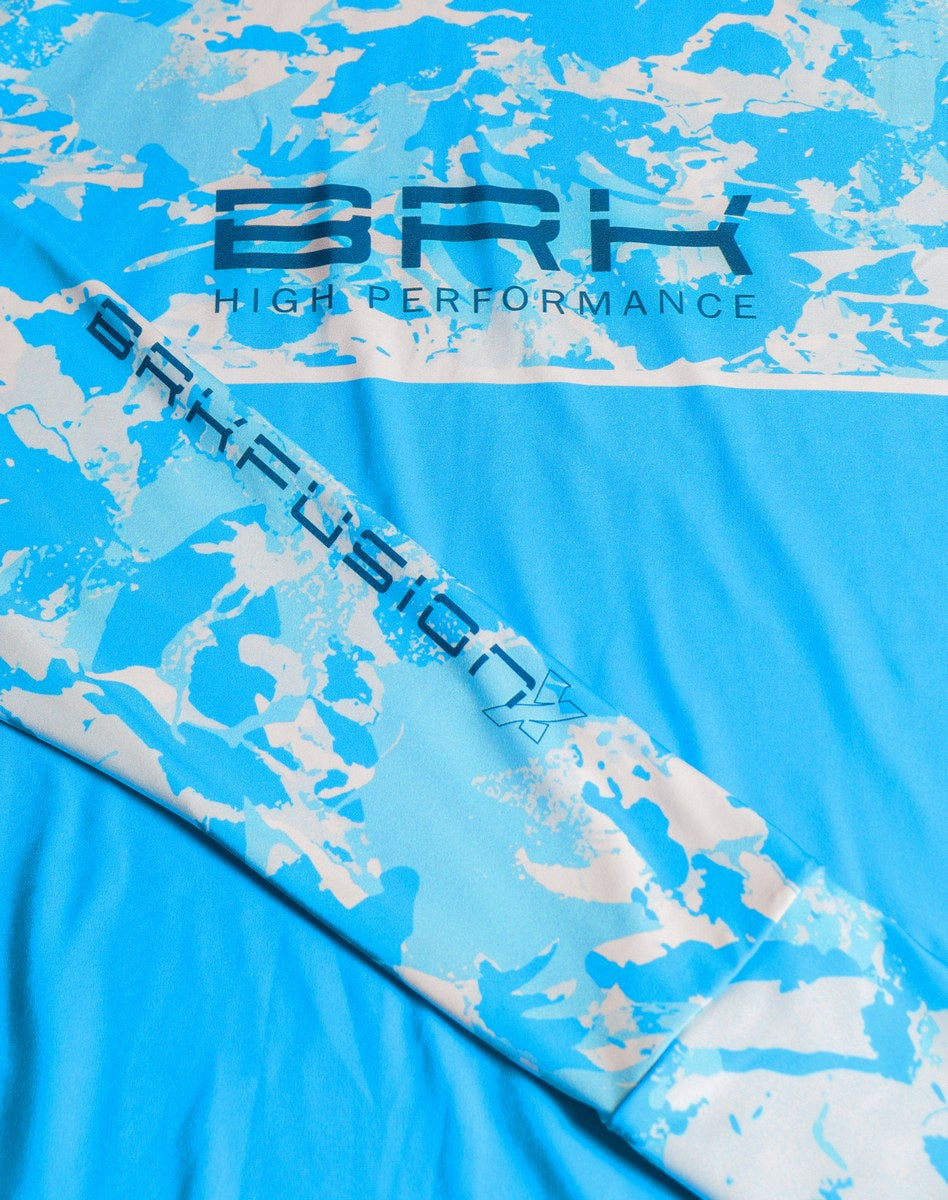 Camisa FusionX Brk Marine Azul Claro com Capuz e Proteção UV50+