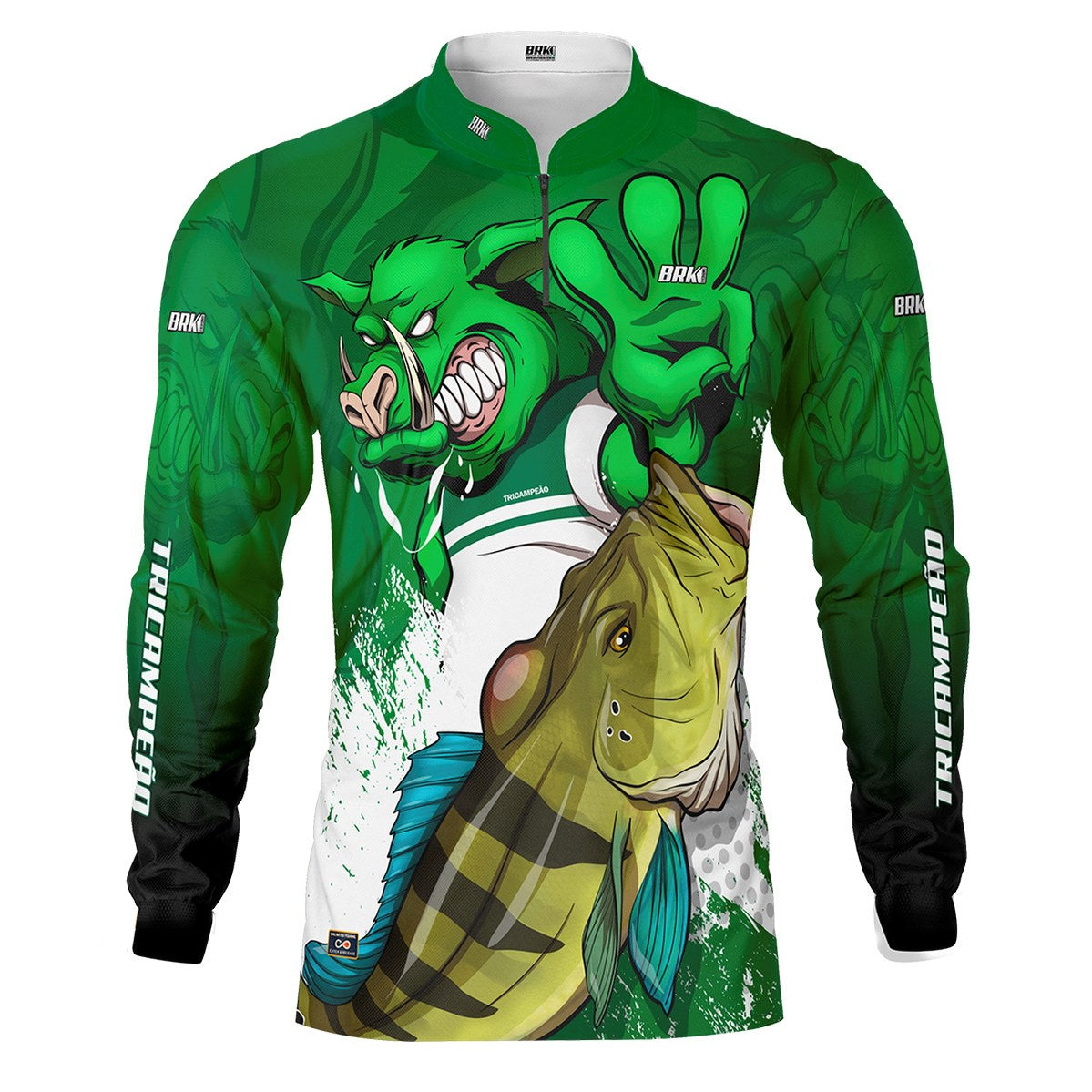 Camisa de Pesca Brk Verdão Tri Libertadores Tucunaré Azul com UV50+