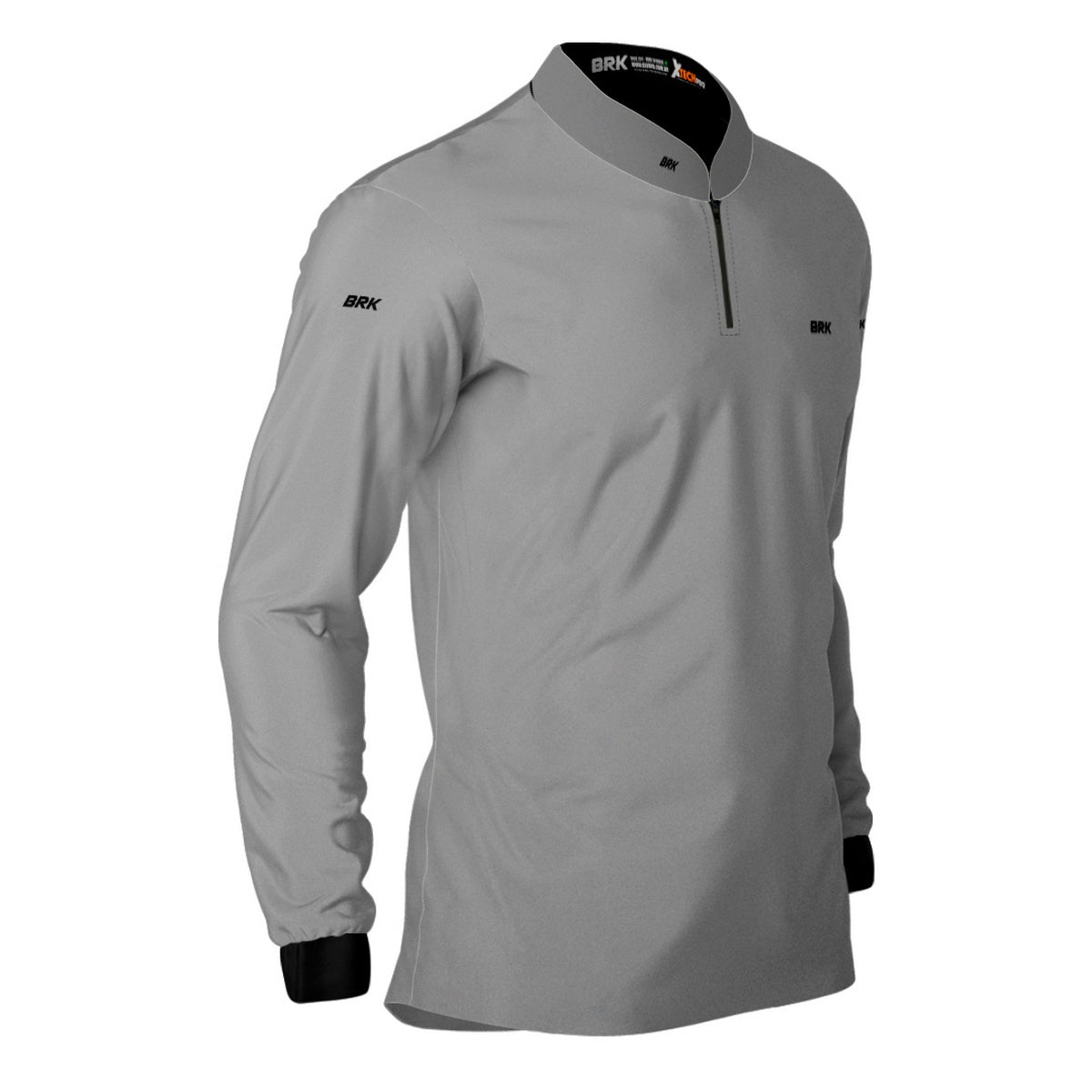 Camisa de Motociclismo Agro Brk Básica Cinza Claro com Proteção Solar UV50+
