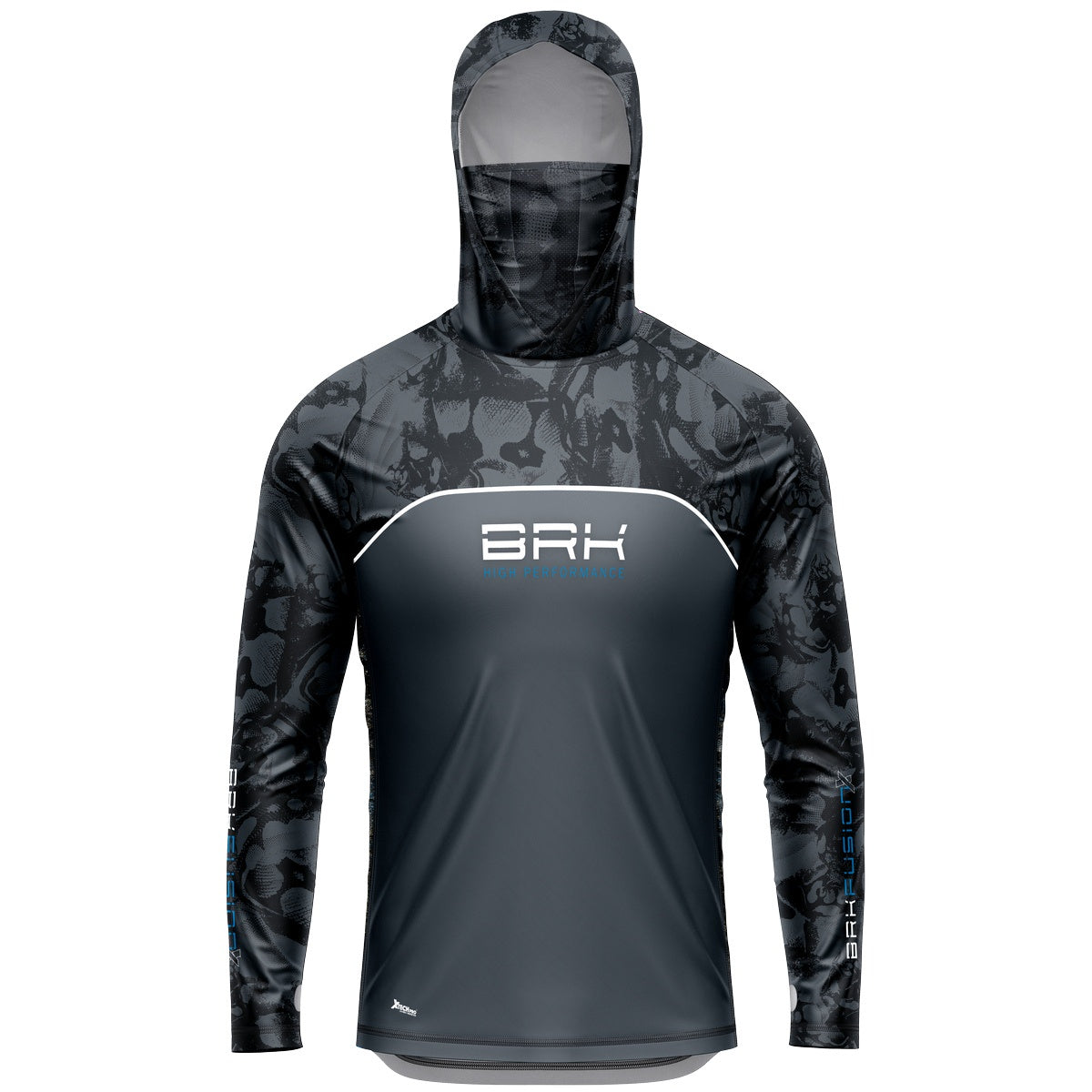 Camisa FusionX Brk Deep Camuflada Parcial Cinza com Capuz e Proteção UV50+