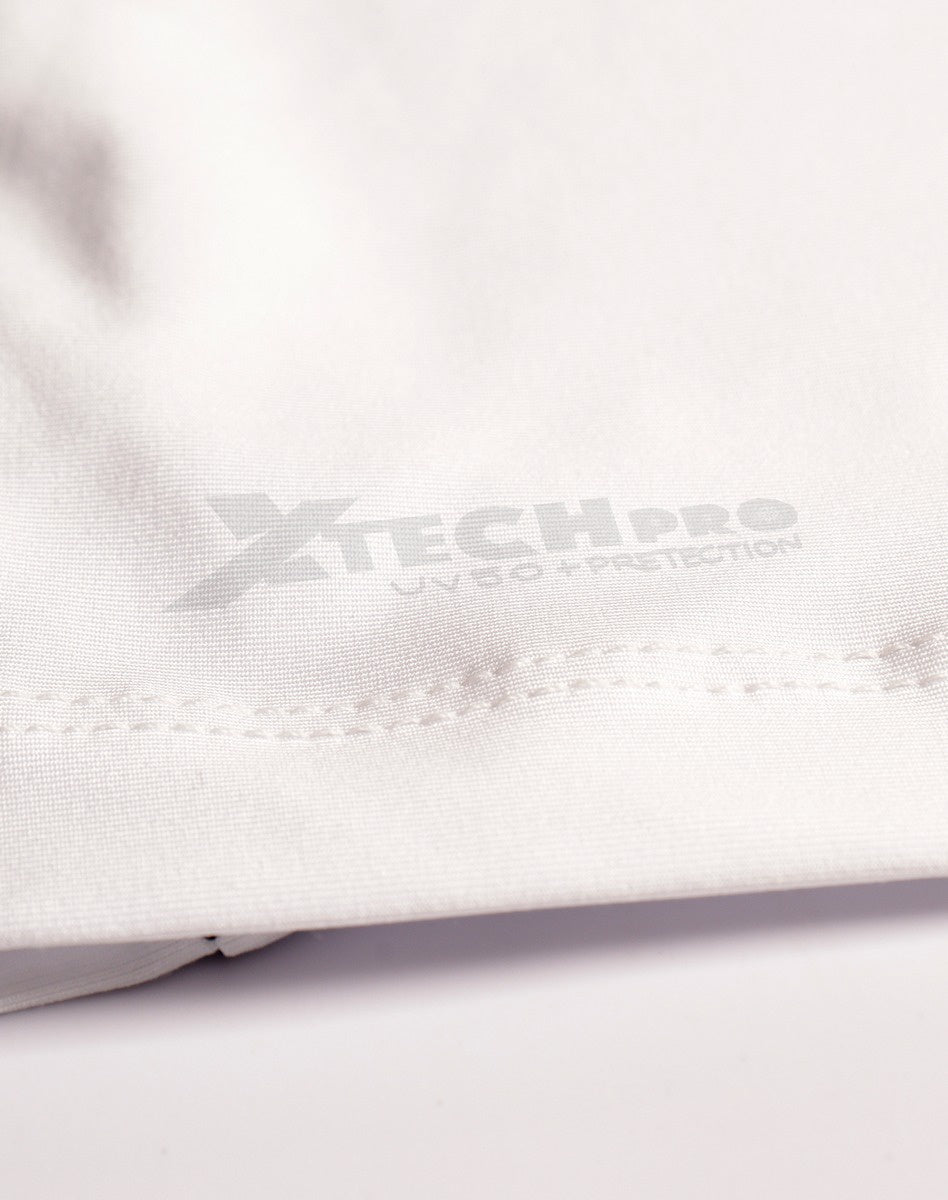 Camisa FusionX Brk Marine Camuflada Azul Branco com Capuz e Proteção UV50+