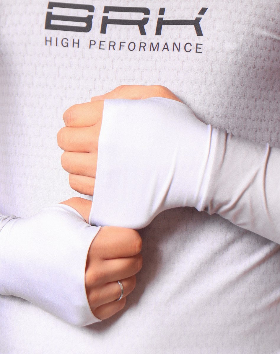 Camisa FusionX Brk Clean Branca e Cinza com Capuz e Proteção UV50+