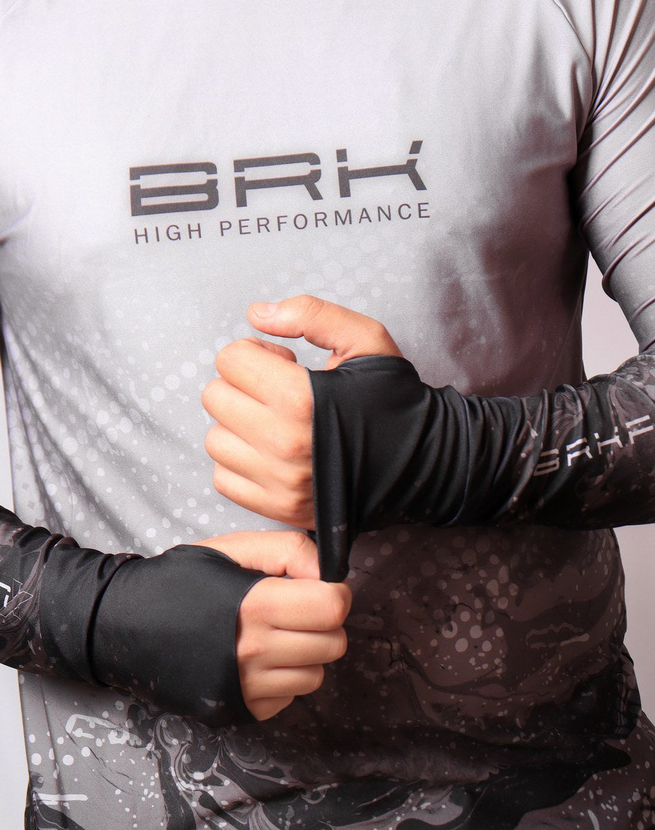 Camisa FusionX Brk Galaxy Cinza com Capuz e Proteção UV50+