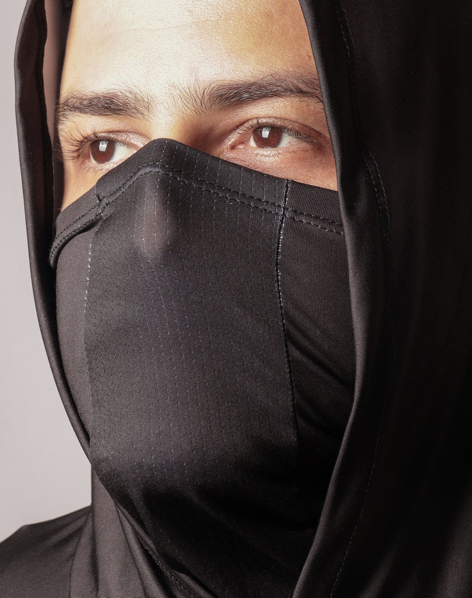 Camisa FusionX Brk Galaxy Preta e Azul com Capuz e Proteção UV50+