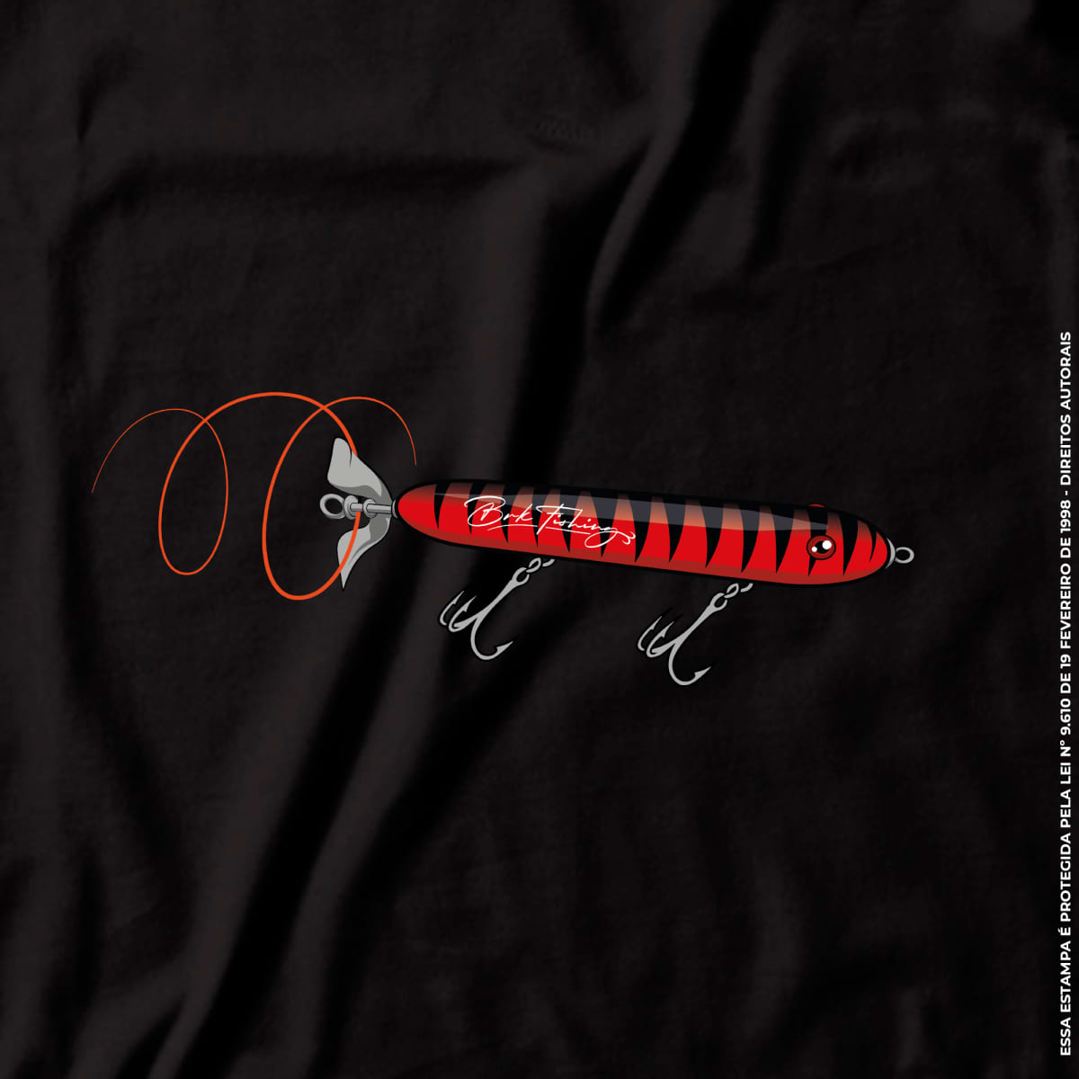 Camiseta de Pesca Brk Fishing Isca Artificial Realista com Algodão Premium
