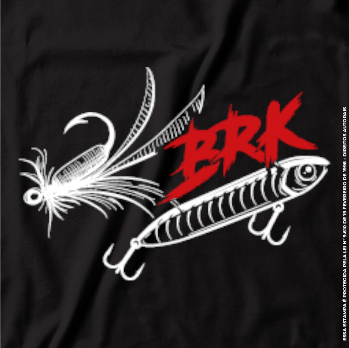 Camiseta de Pesca Brk Isca Artificial Lures com Algodão Premium