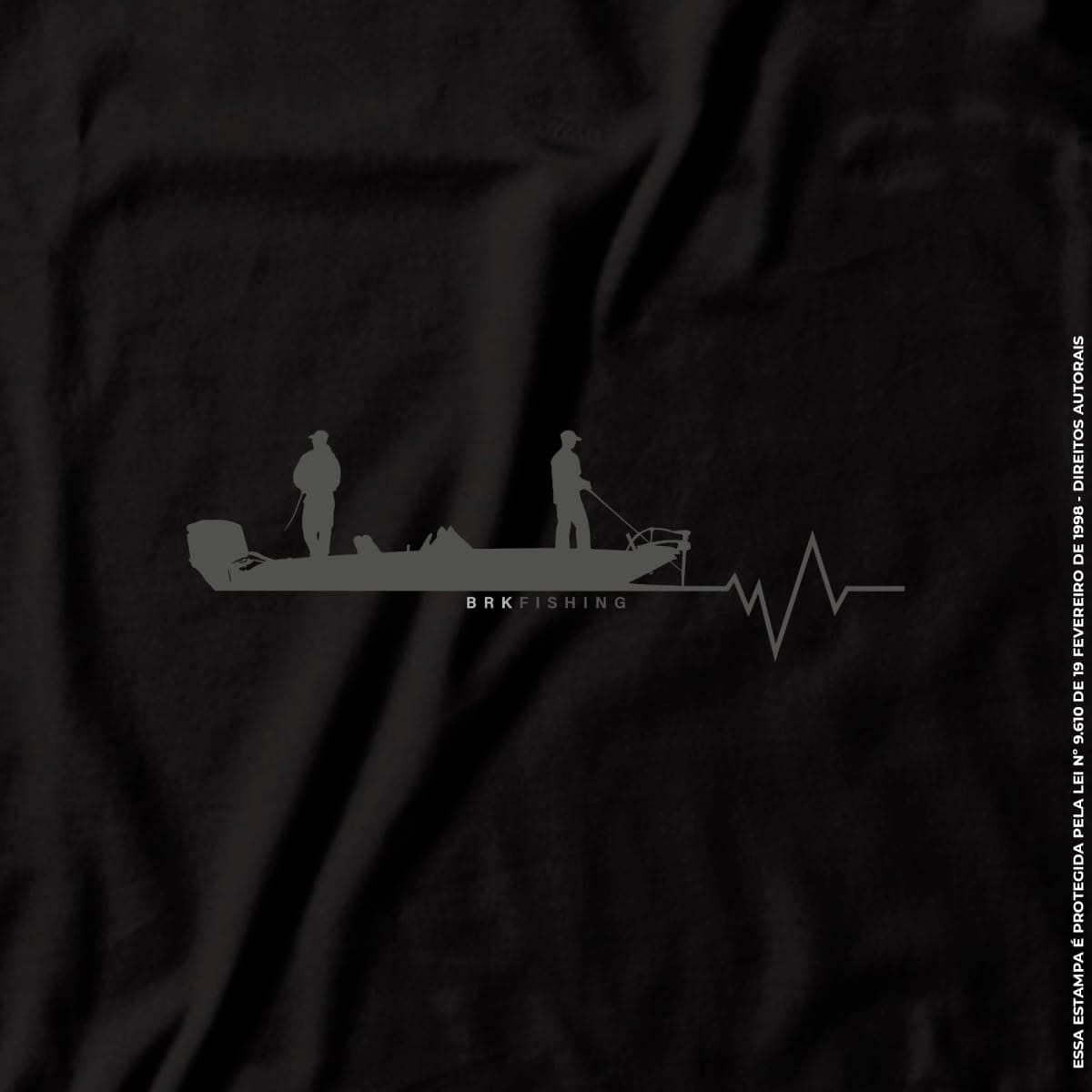 Camiseta de Pesca Brk Fishing Pescadores linha de Batimento Cadíaco com Algodão Premium