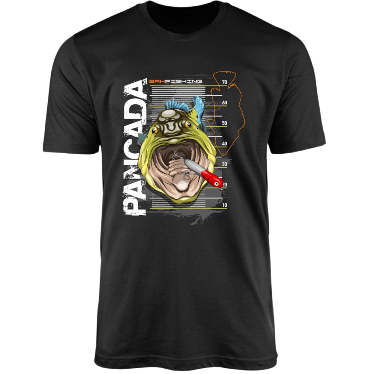 Camiseta de Pesca Brk Fishing Tucunaré Azul Pancada com Algodão Premium