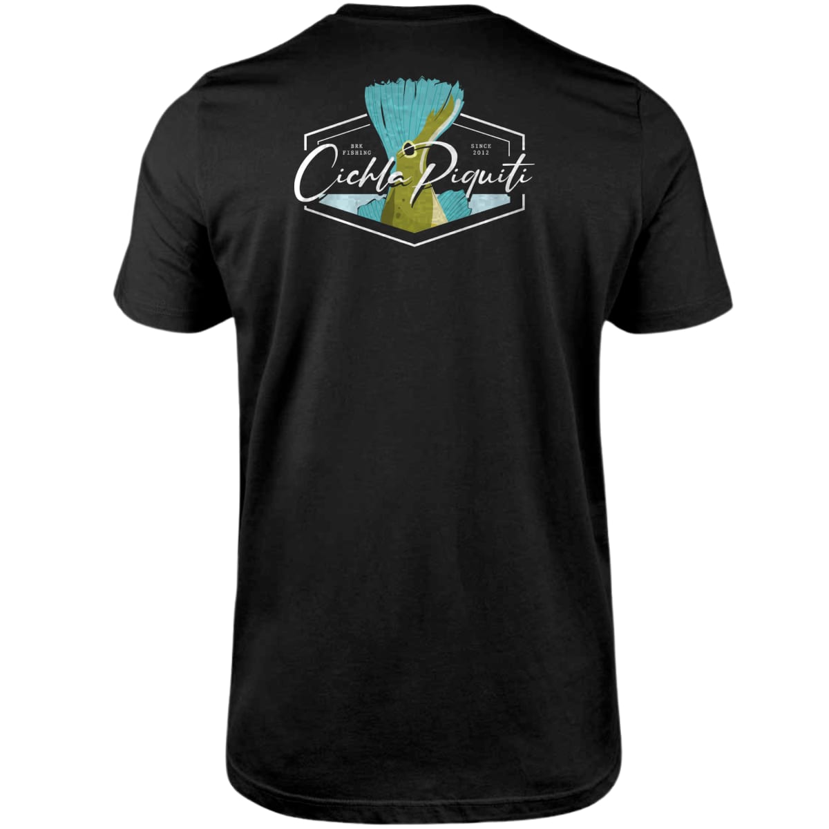 Camiseta de Pesca Brk Fishing Cauda Tucunaré Azul com Algodão Premium