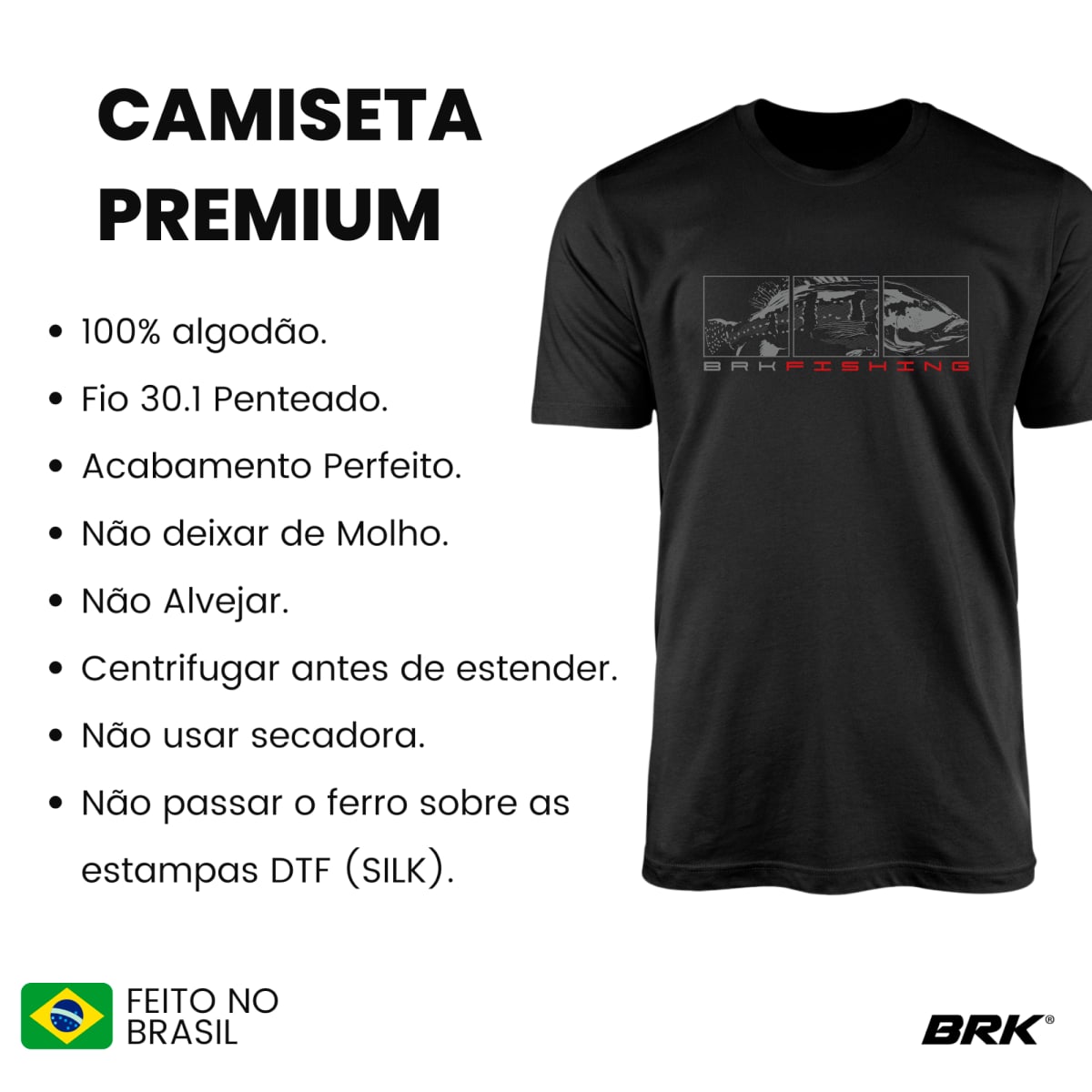 Camiseta de Pesca Brk Tucunaré com Algodão Premium
