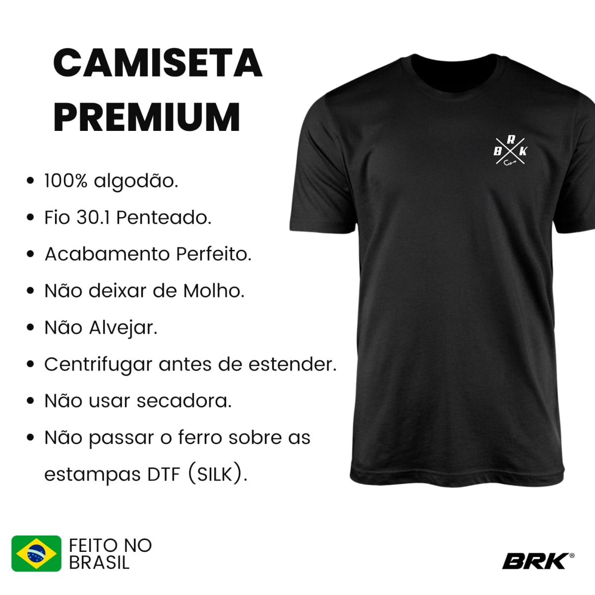Camiseta de Pesca Brk Fishing Cauda Tucunaré Azul com Algodão Premium
