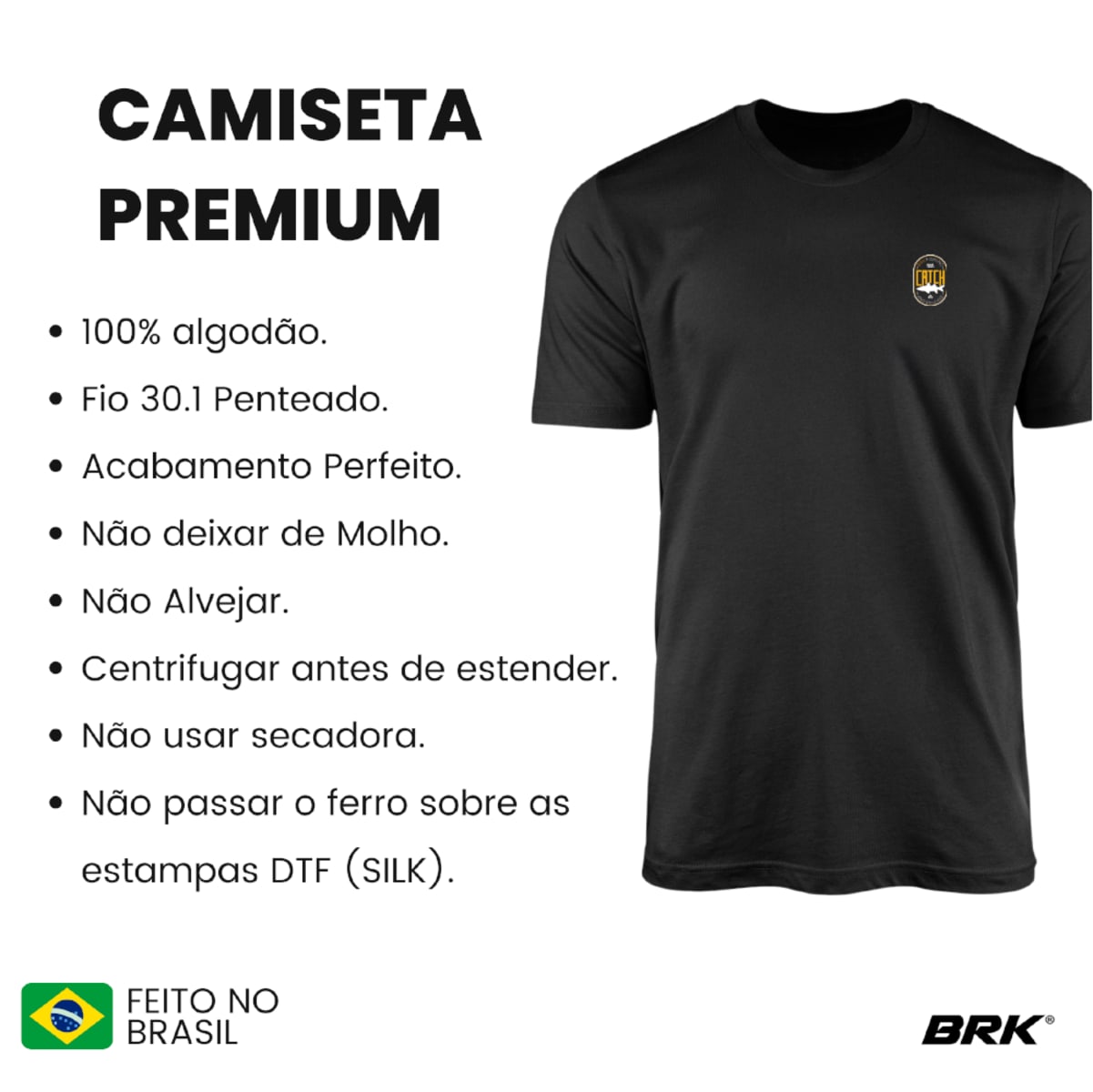 Camiseta de Pesca Brk Fishing Robalo Catch com Algodão Premium